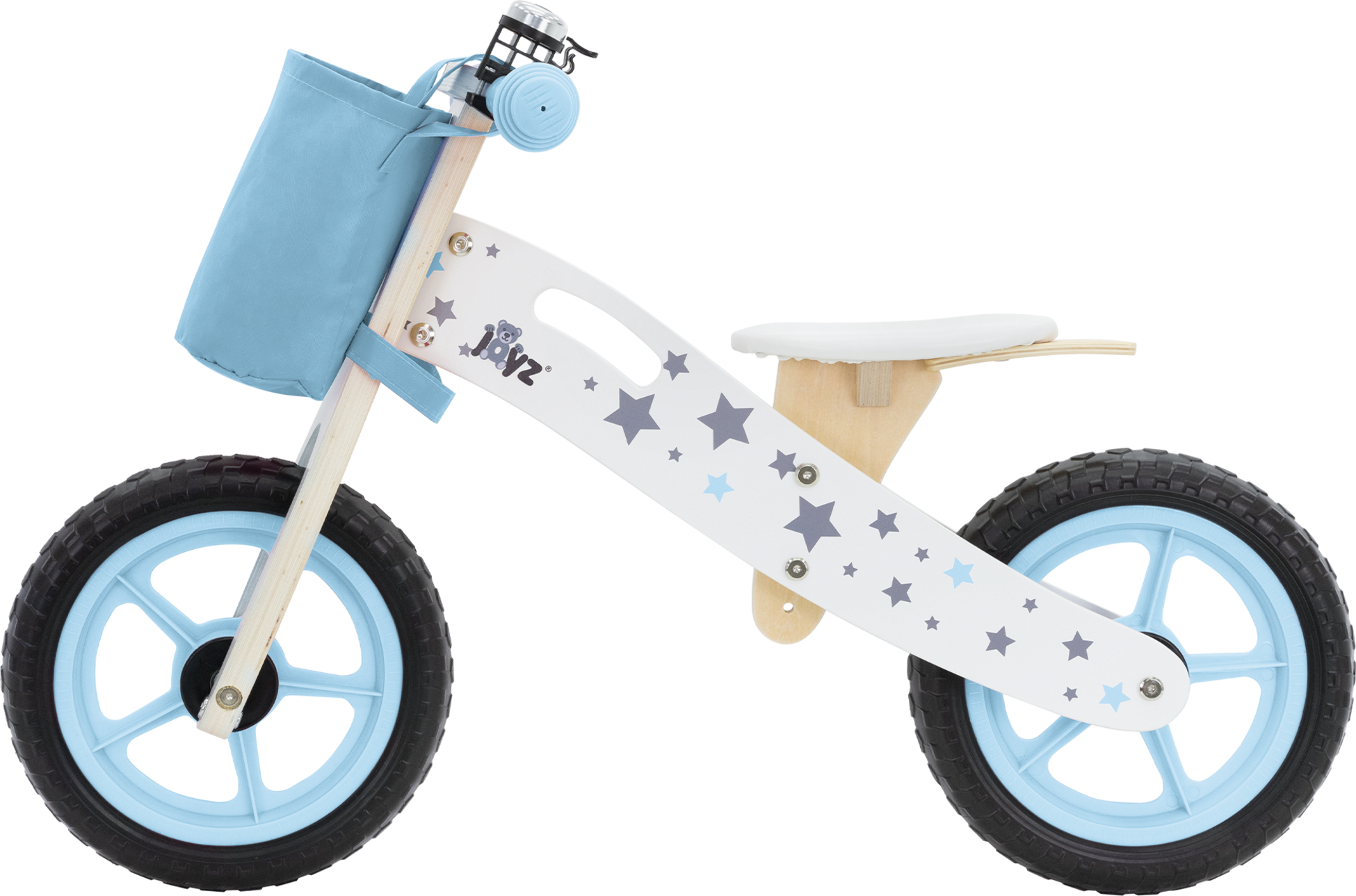 JOYZ, Joyz Wooden Balance Bike For Children 2 Years Plus Blue Adjustable Seat Toddler Run Bicycle
