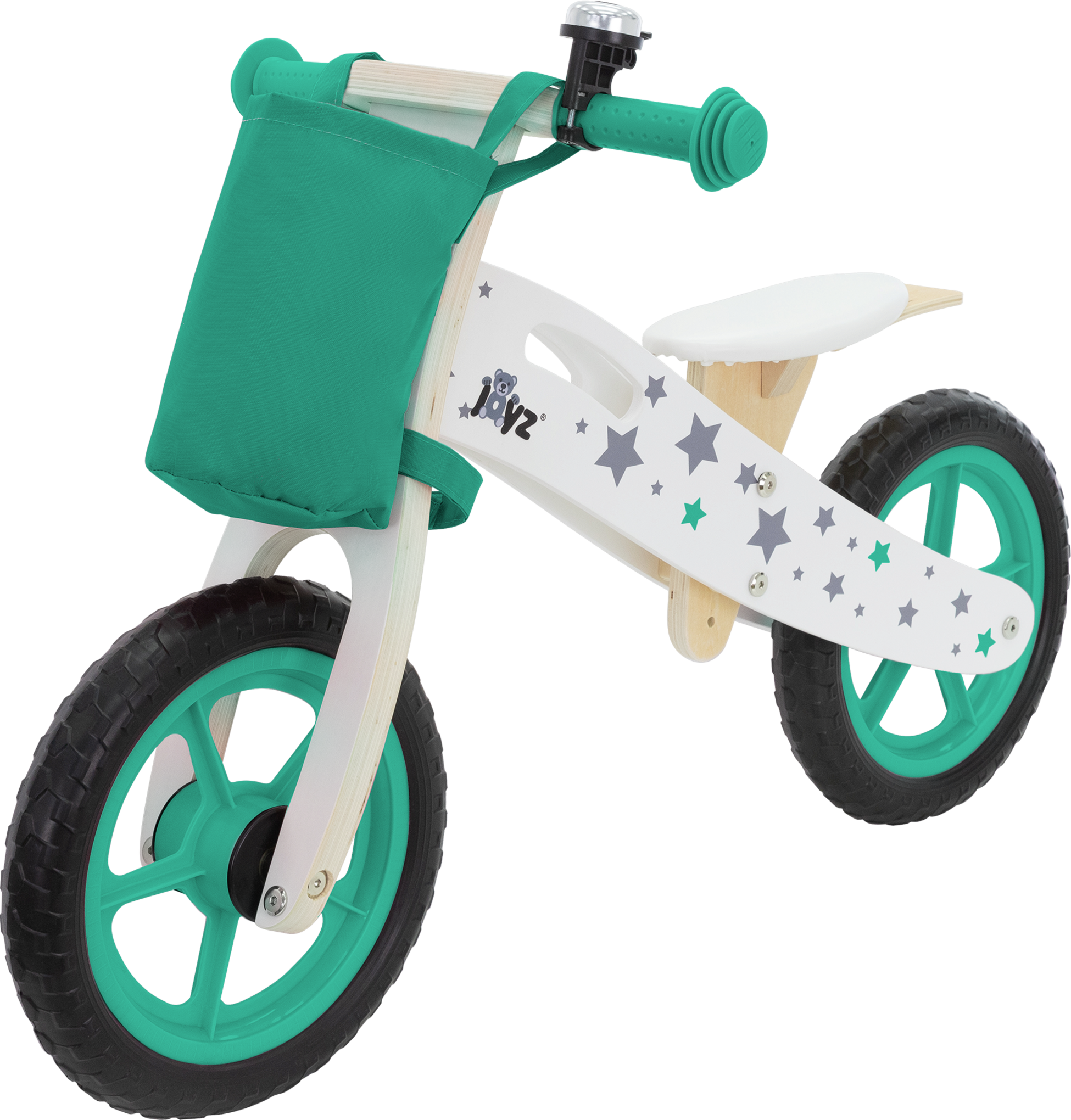 JOYZ, Joyz Wooden Balance Bike For Children 2 Years Plus Green Adjustable Seat Toddler Run Bicycle