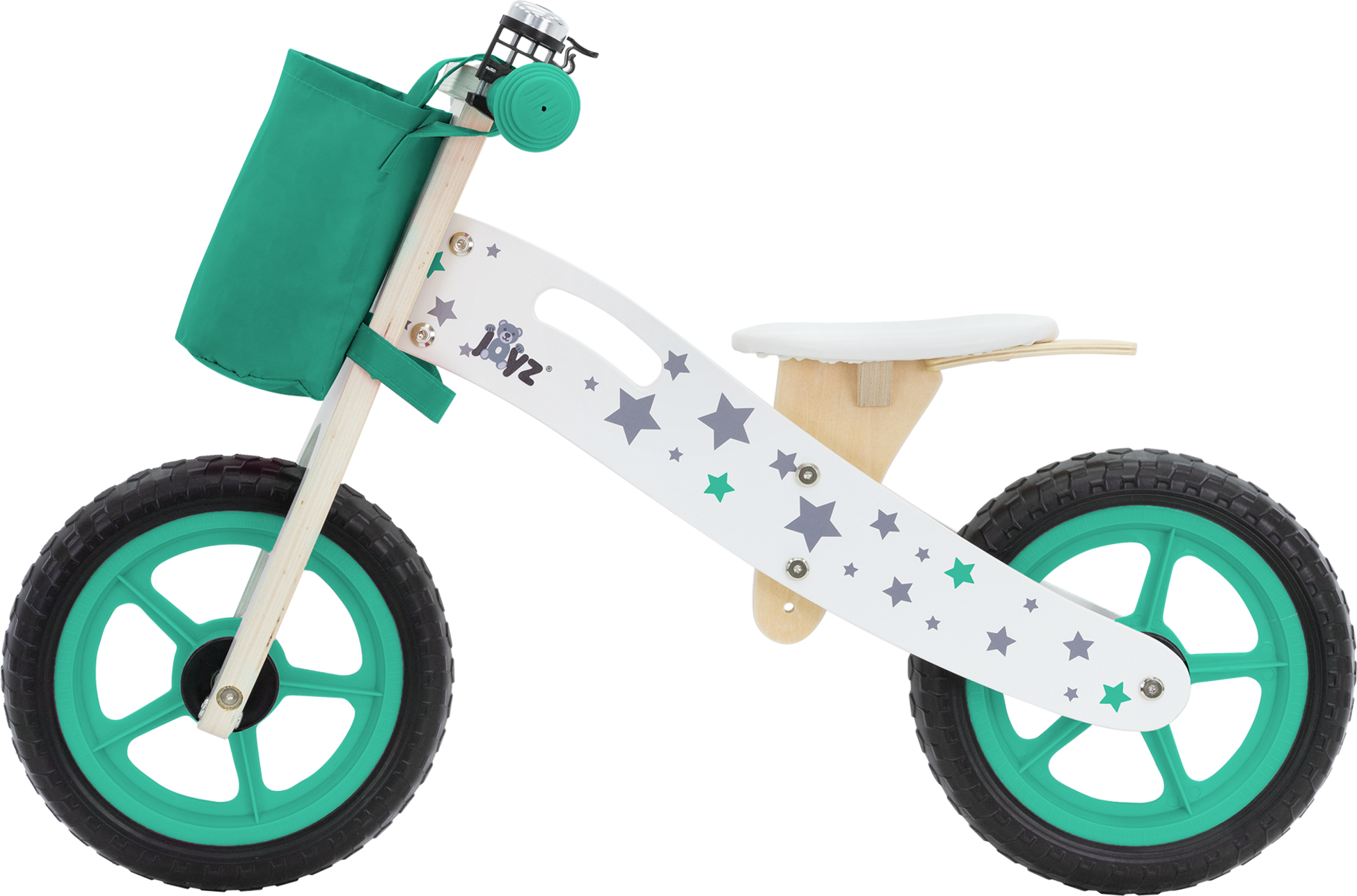 JOYZ, Joyz Wooden Balance Bike For Children 2 Years Plus Green Adjustable Seat Toddler Run Bicycle