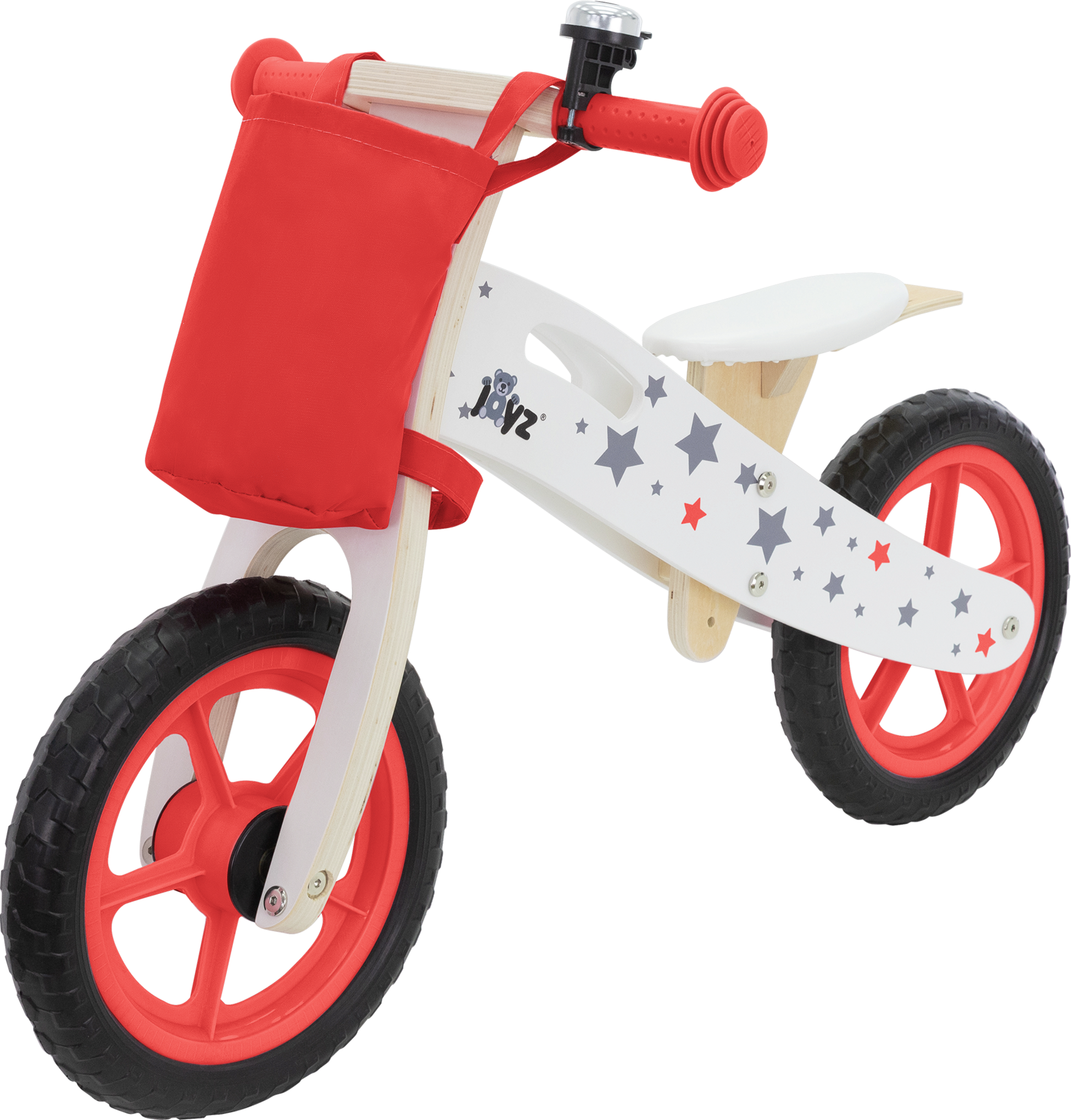 JOYZ, Joyz Wooden Balance Bike For Children 2 Years Plus Red Adjustable Seat Toddler Run Bicycle
