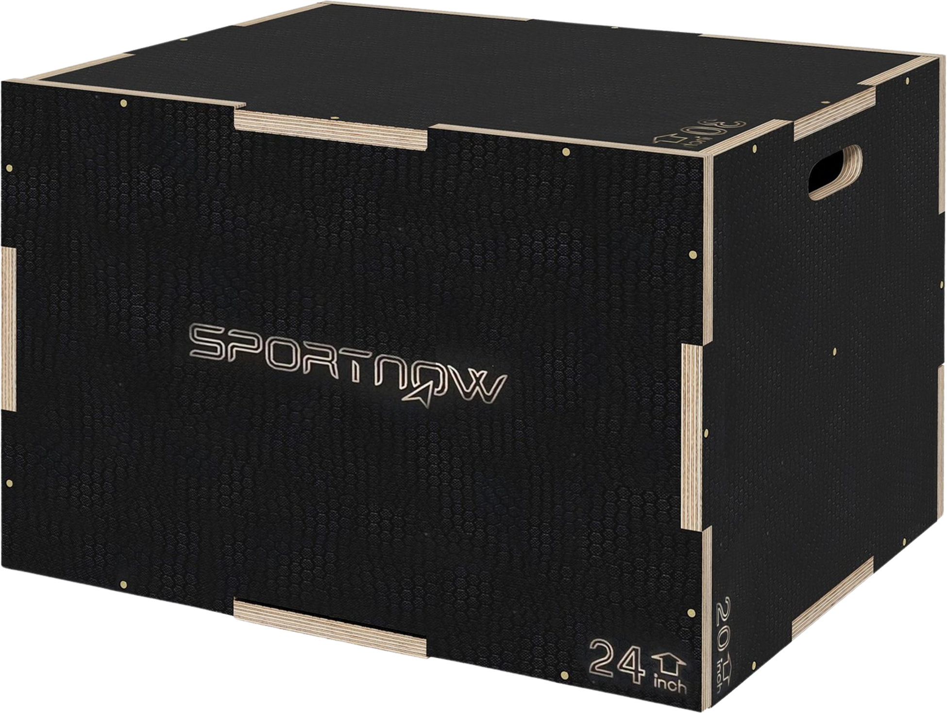 NORTHIX, Jump Box, 3 In 1 Plyo Box Wood With Handle, Plyometric Platform For Home, Gym, Black