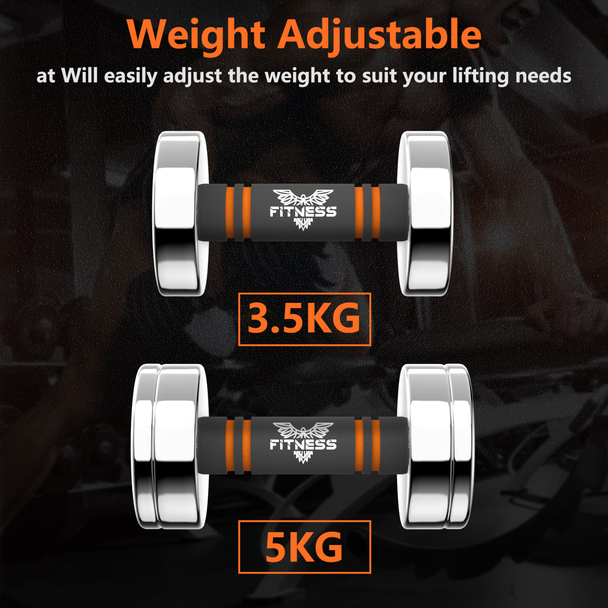 HOMEFITNESSCODE, Justerbara Hantlar 2x5 Kg &ndash; Kompakt Hantelset F&ouml;r Hemmatr&auml;ning