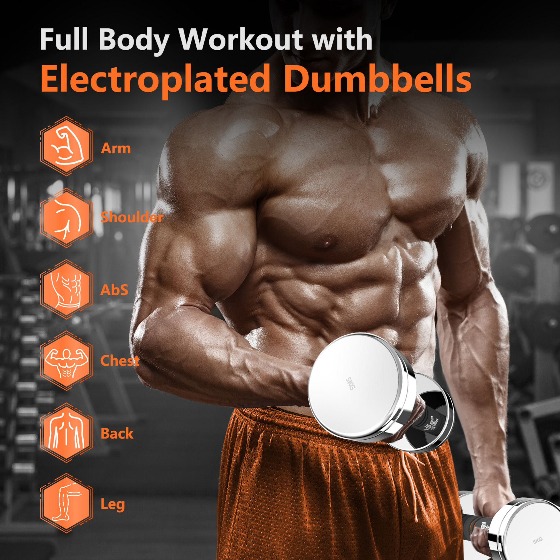 HOMEFITNESSCODE, Justerbara Hantlar 2x5 Kg &ndash; Kompakt Hantelset F&ouml;r Hemmatr&auml;ning