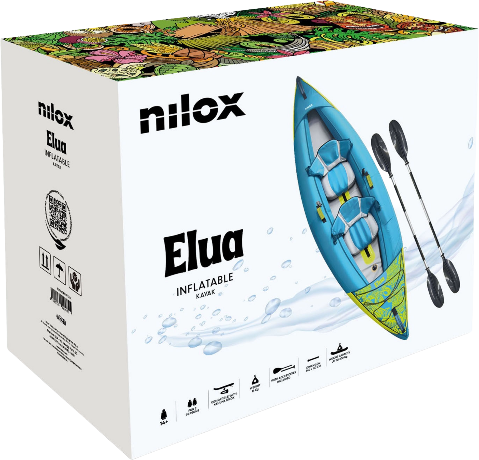 NILOX, Kajak Uppbl&aring;sbar Elua