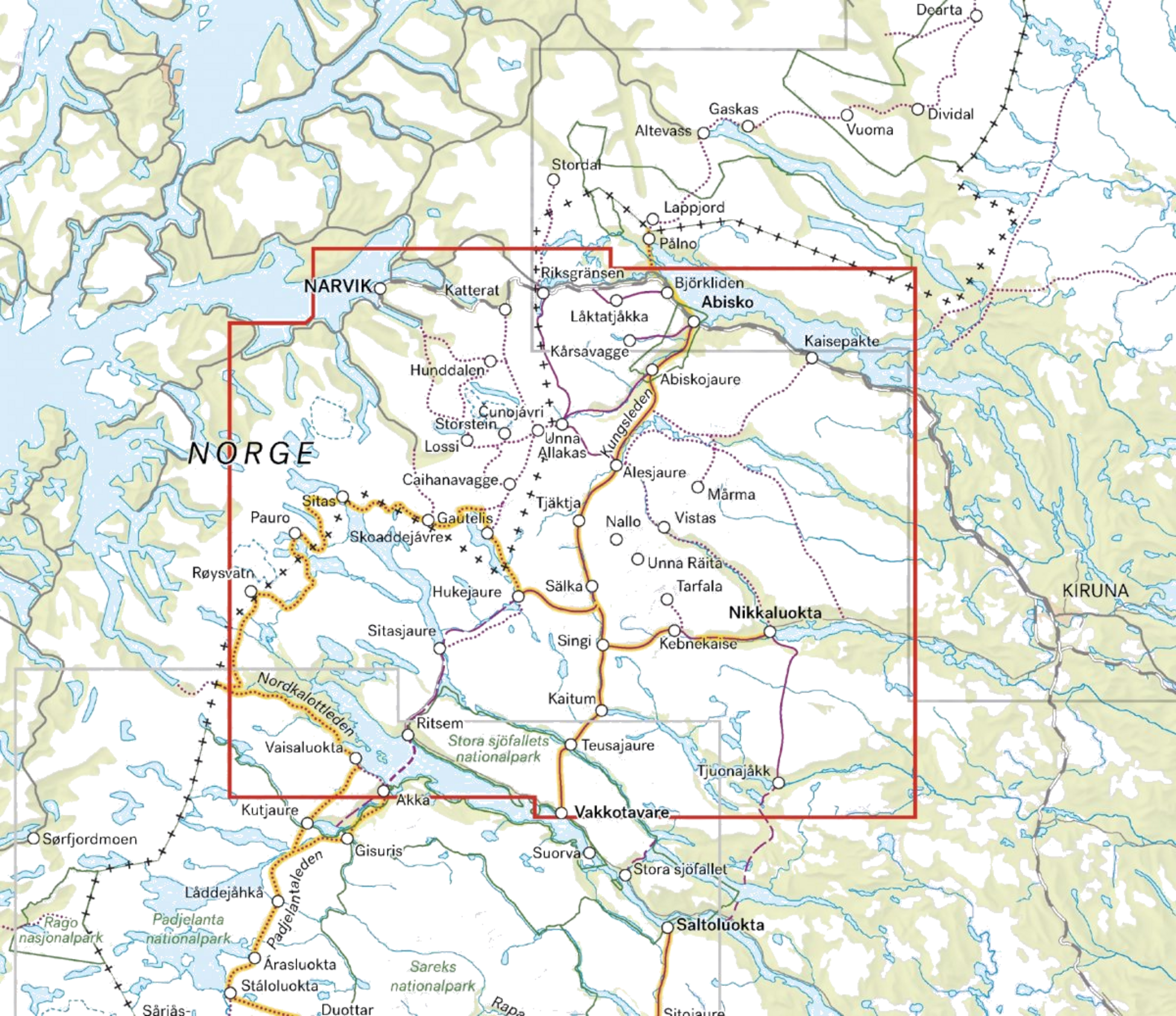 CALAZO, Kebnekaisefjällen  Narvik 1:100 000