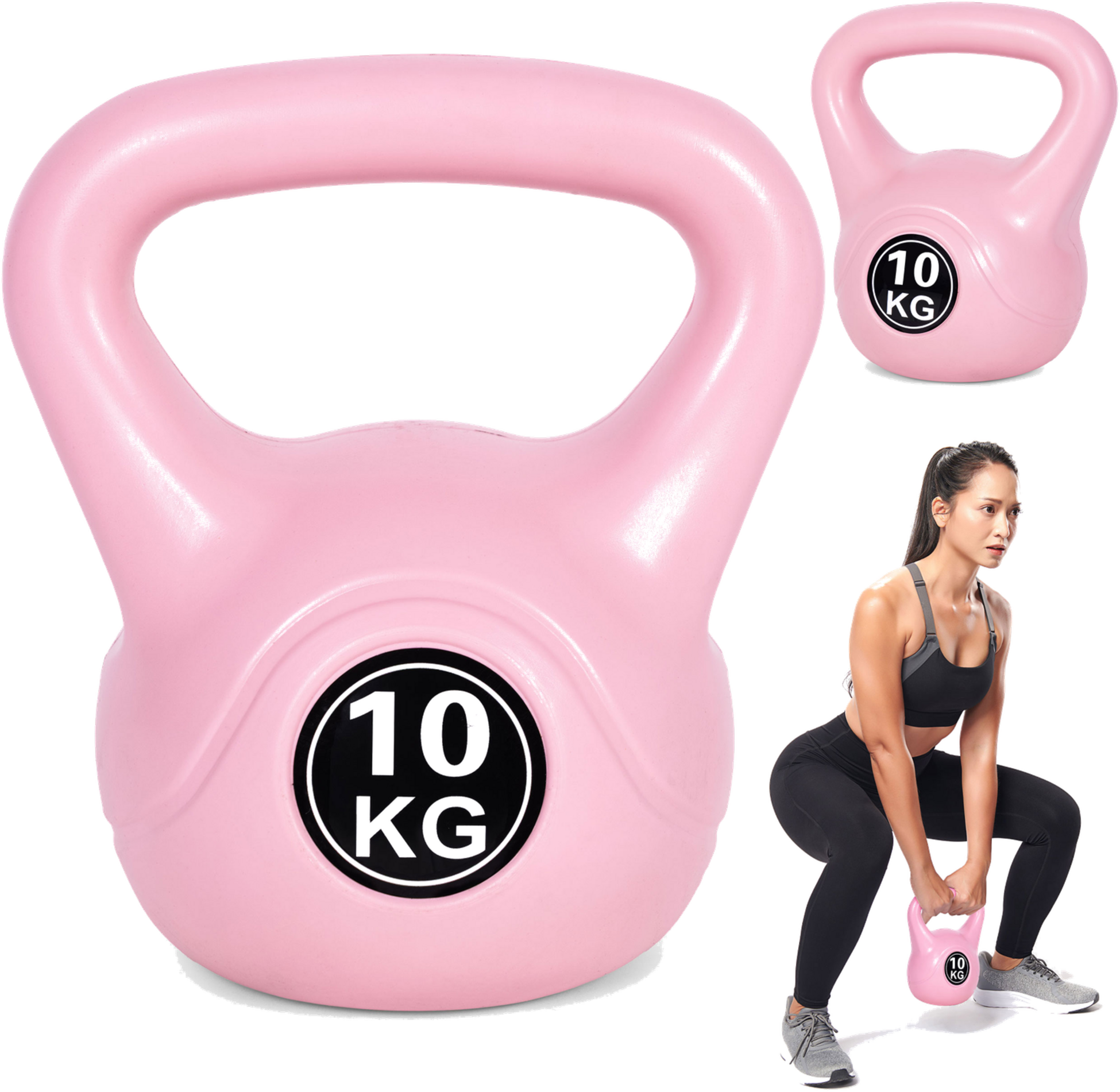 NORTHIX, Kettlebell 10 Kg For Exercise, Dumbbell, Weight Ball, Fitness Load, Pink, Modernhome