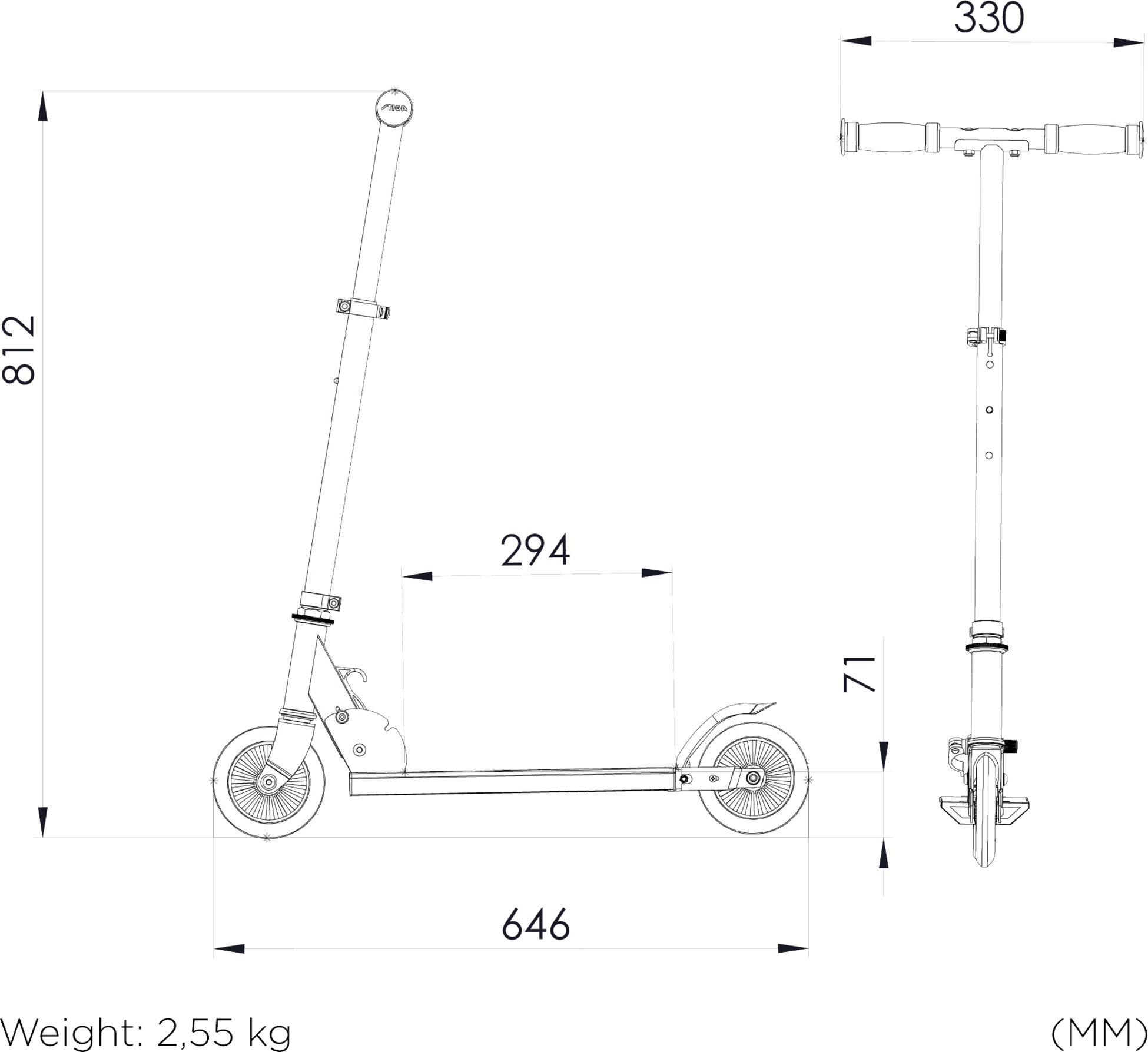 STIGA, Kick Scooter Comet 2 120-s Lagoon Blue/black