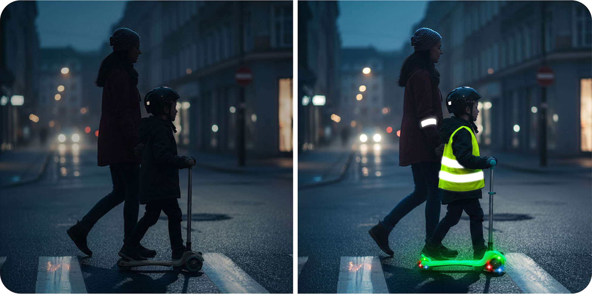 B2X, Kids' Glow-in-the-dark 3-wheel Balance Scooter, Turquoise