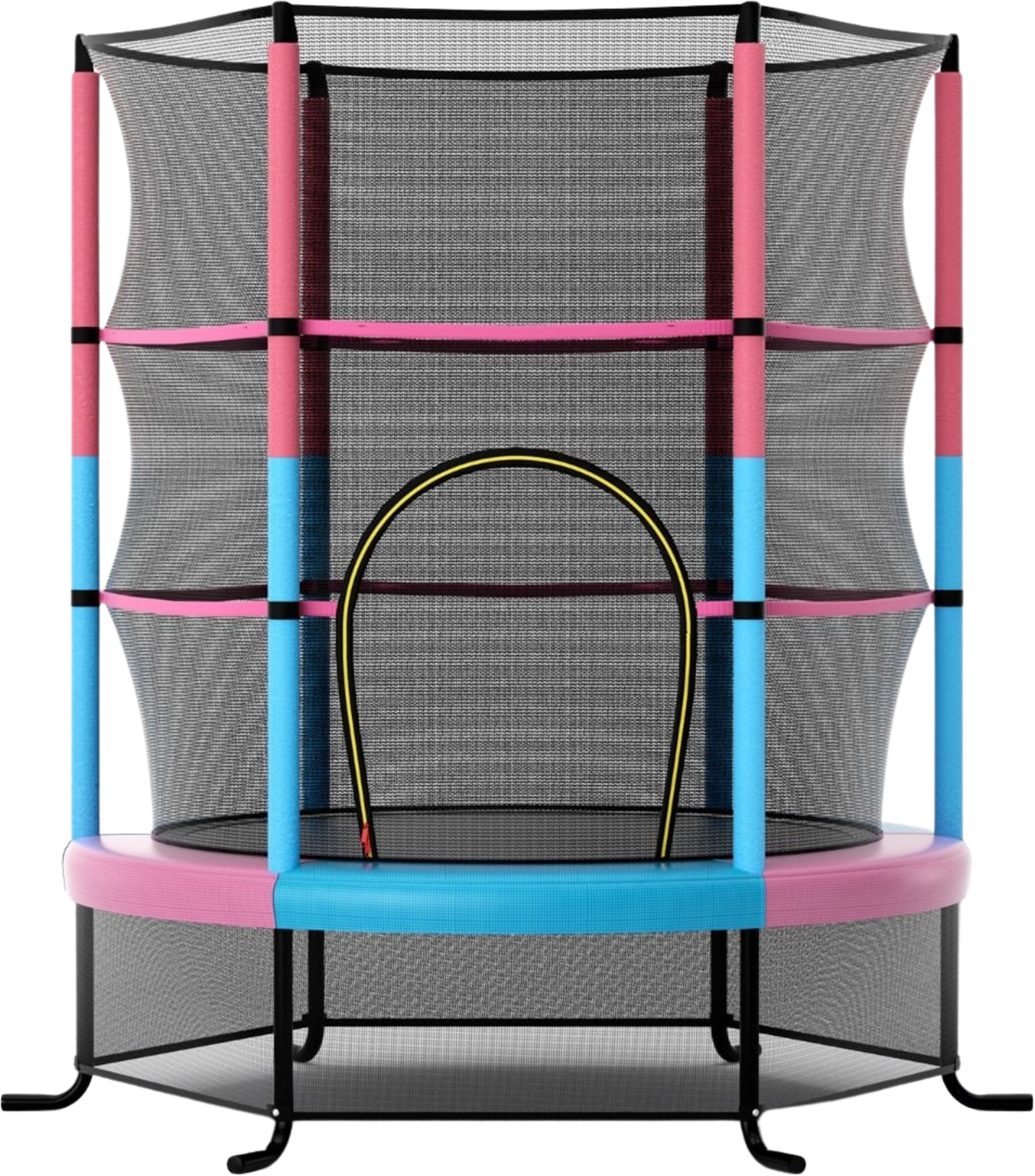 NORTHIX, Kids' Trampoline With Safety Net, Pink, 135kg Capacity