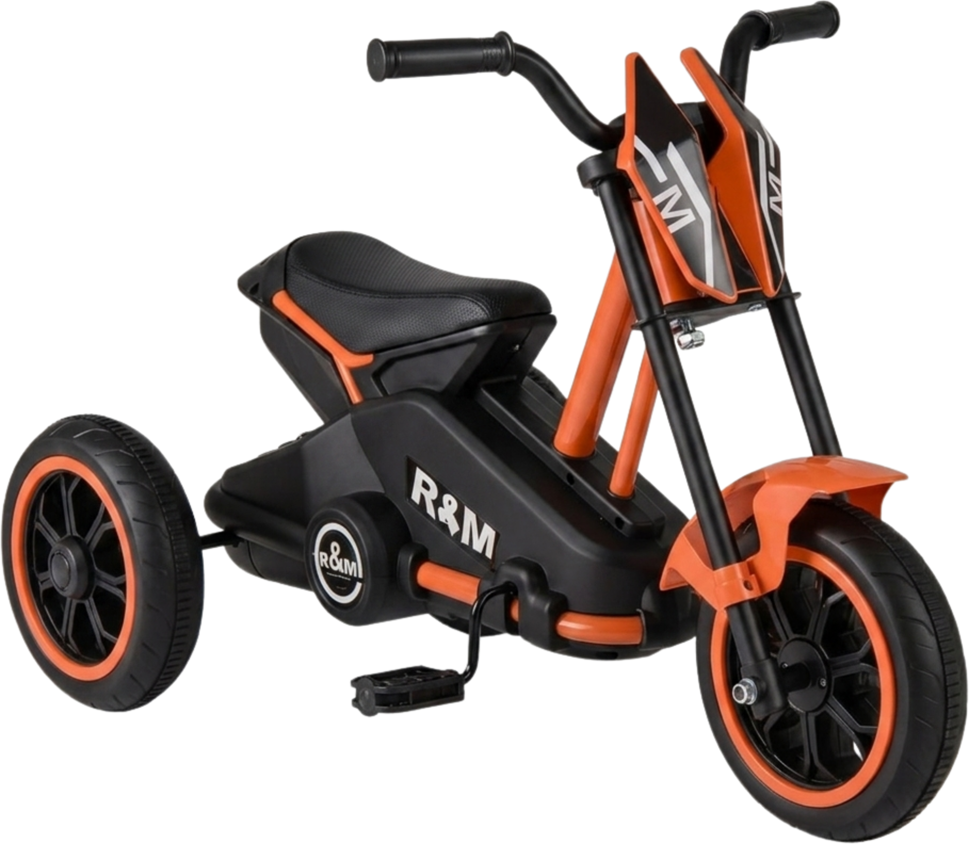 NORTHIX, Kids' Tricycle With Non-slip Pedals, Orange, Age 3+