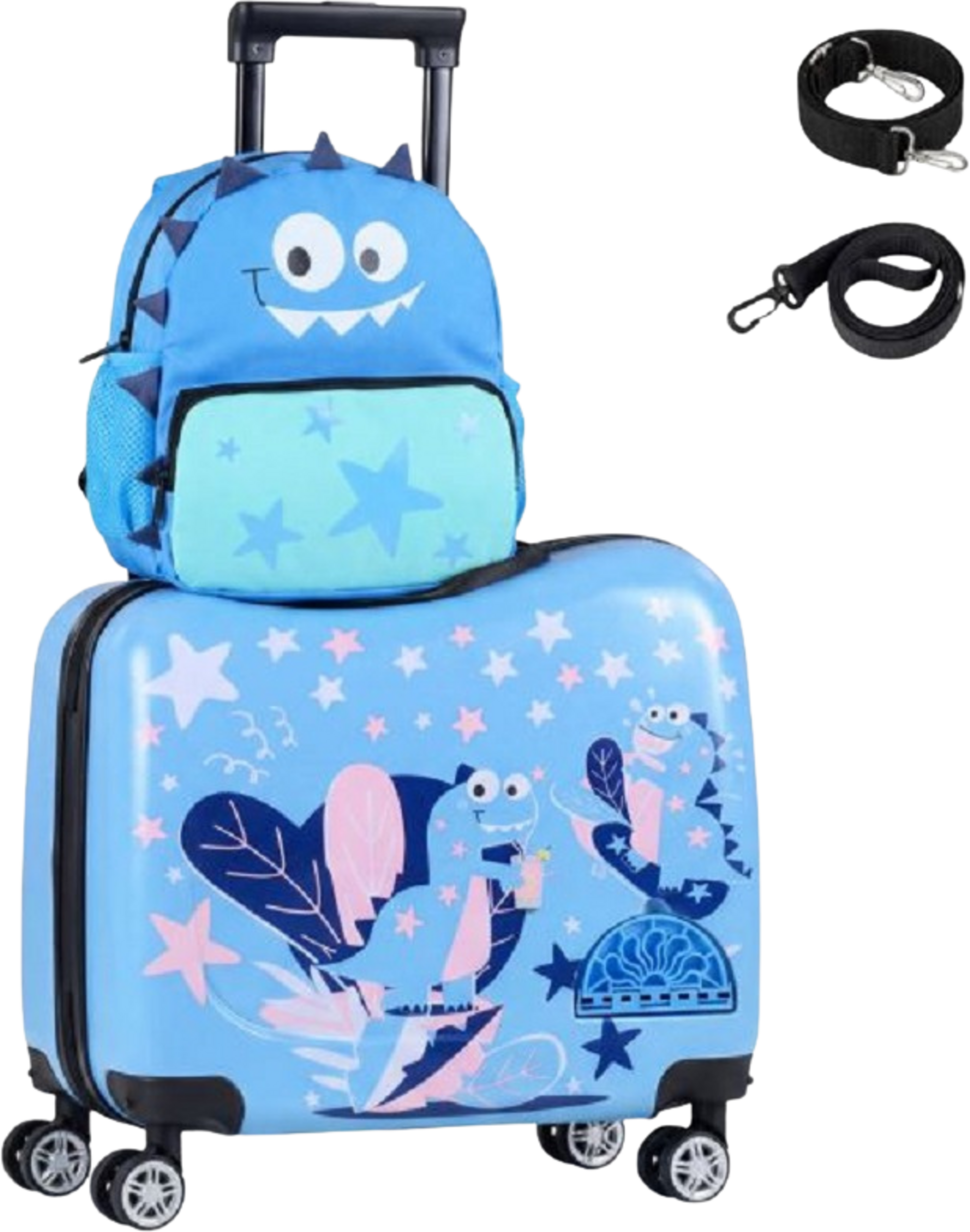 NORTHIX, Kids 2-piece Ride-on Carry-on Luggage Set, Blue