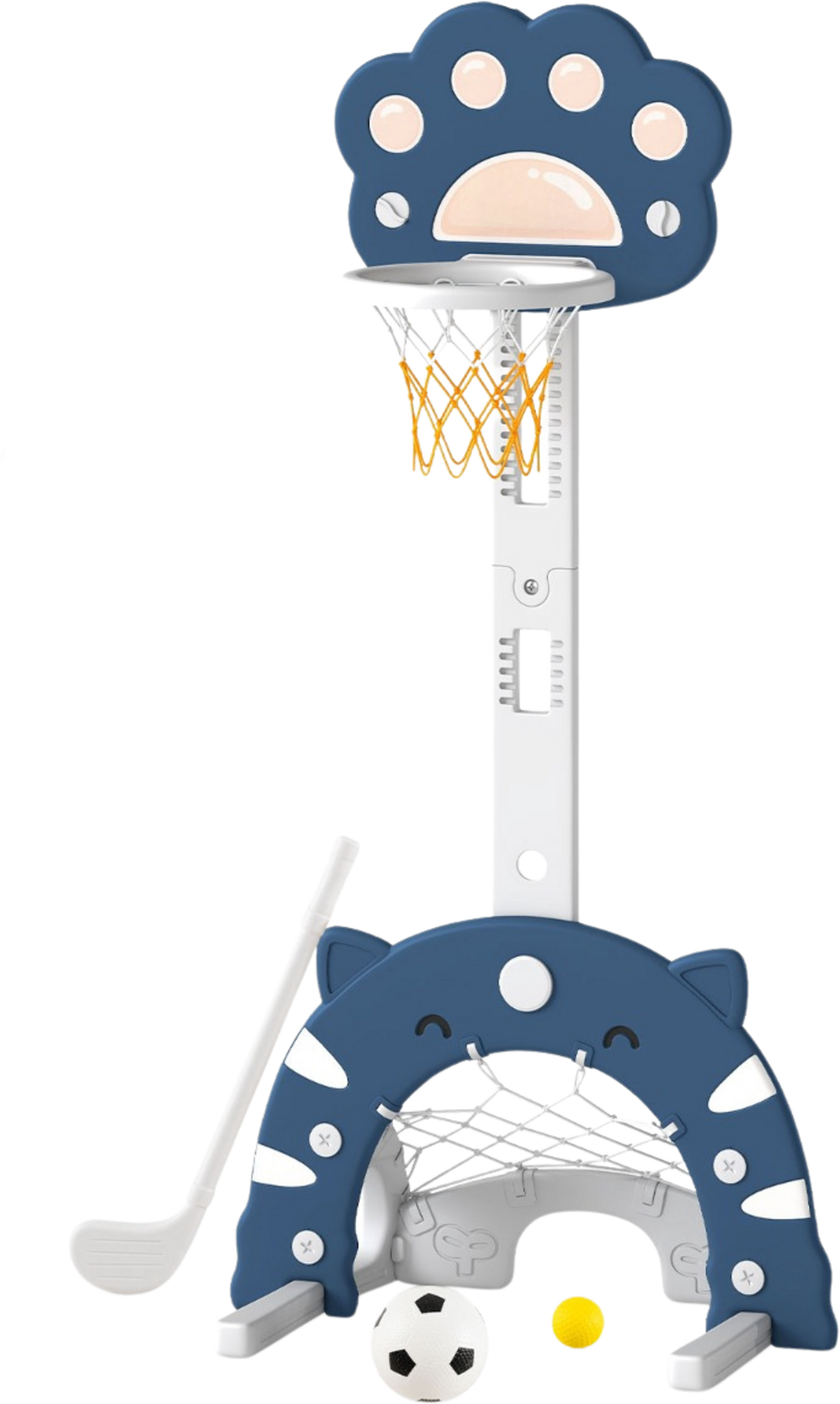 NORTHIX, Kids 3-in-1 Sports Center, Adjustable Basketball Hoop