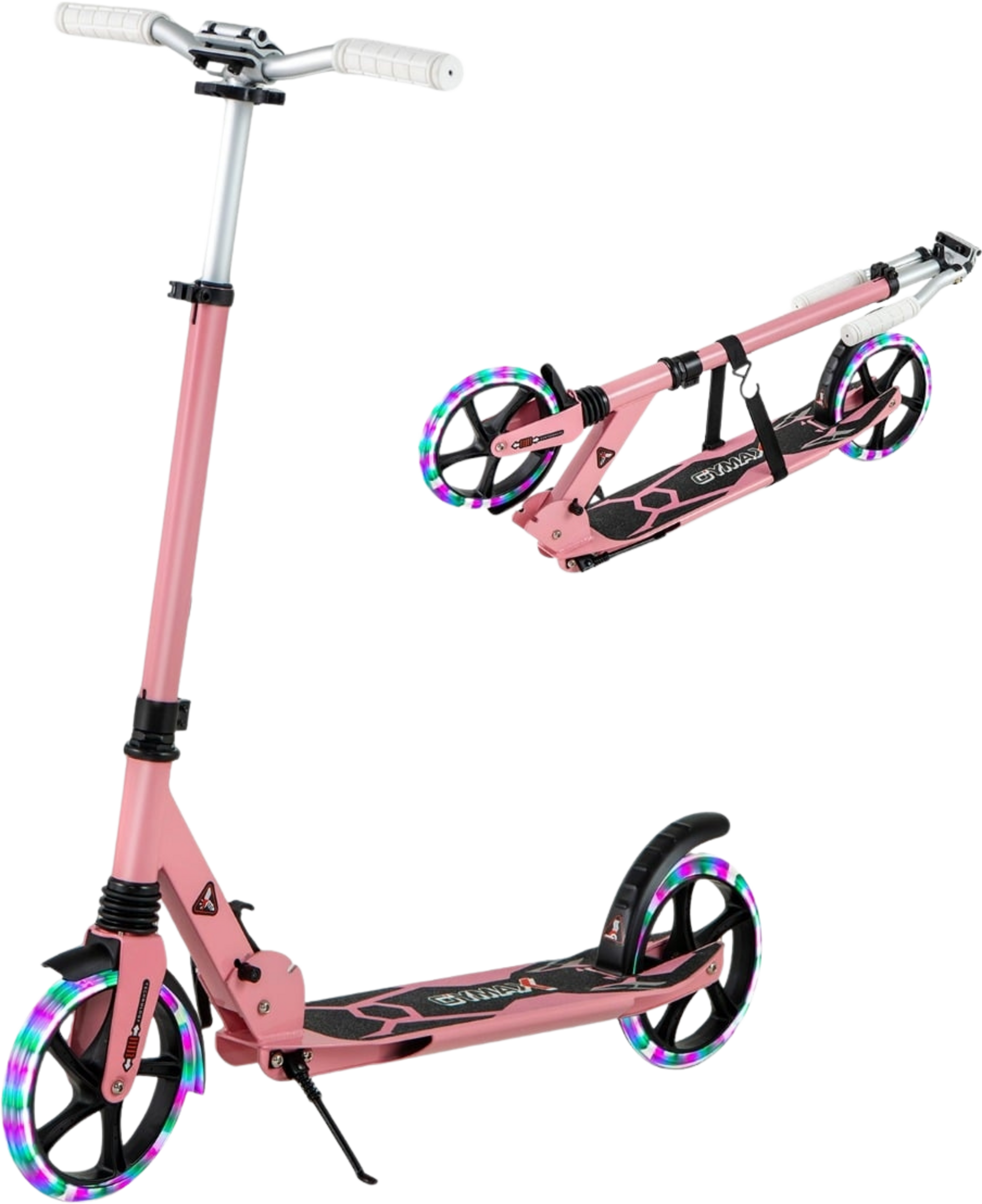 NORTHIX, Kids Folding Scooter With Lights, Adjustable Handle, Pink