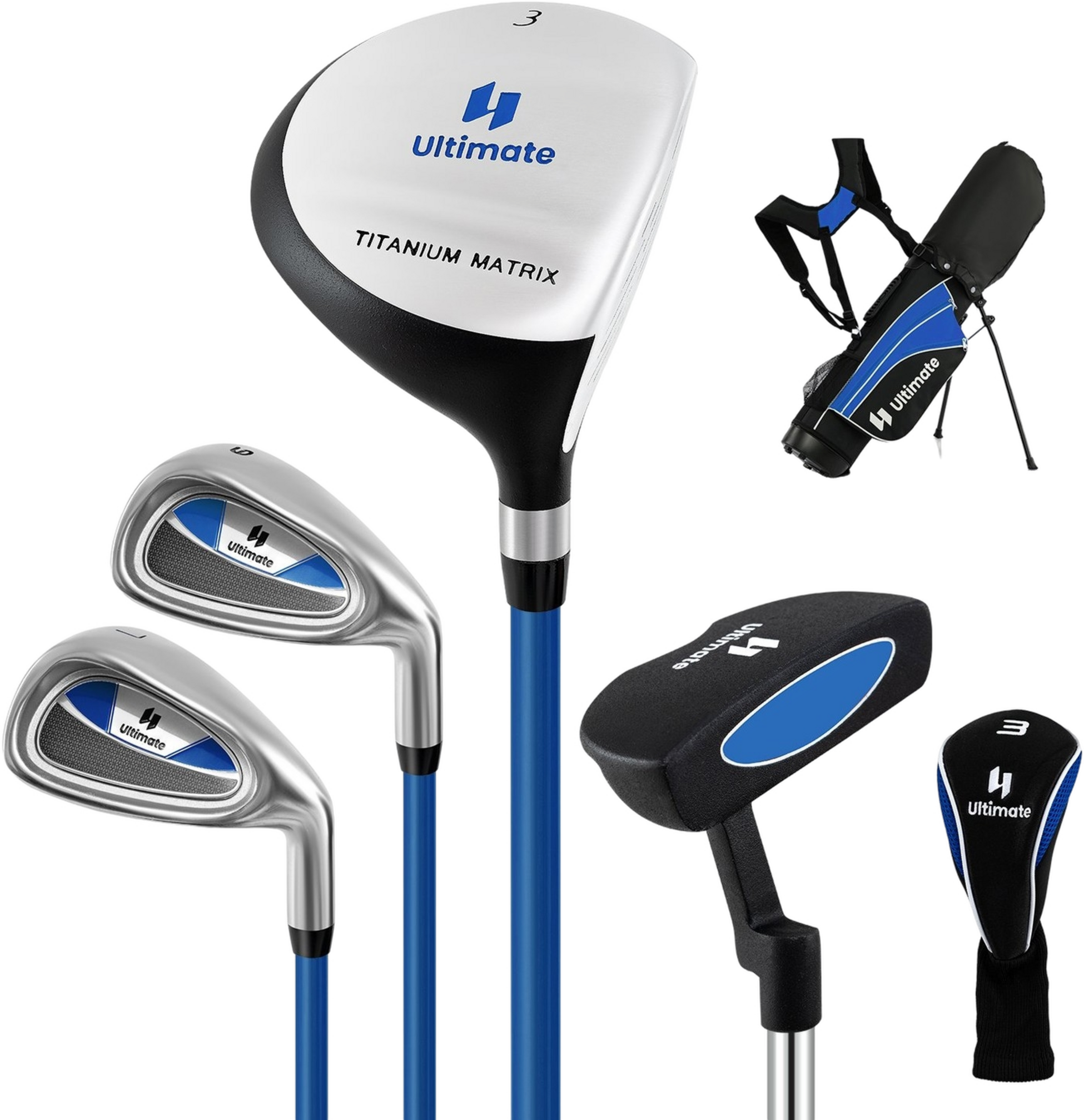 NORTHIX, Kids Golf Club Set, Right-handed, Ages 11-13, Blue