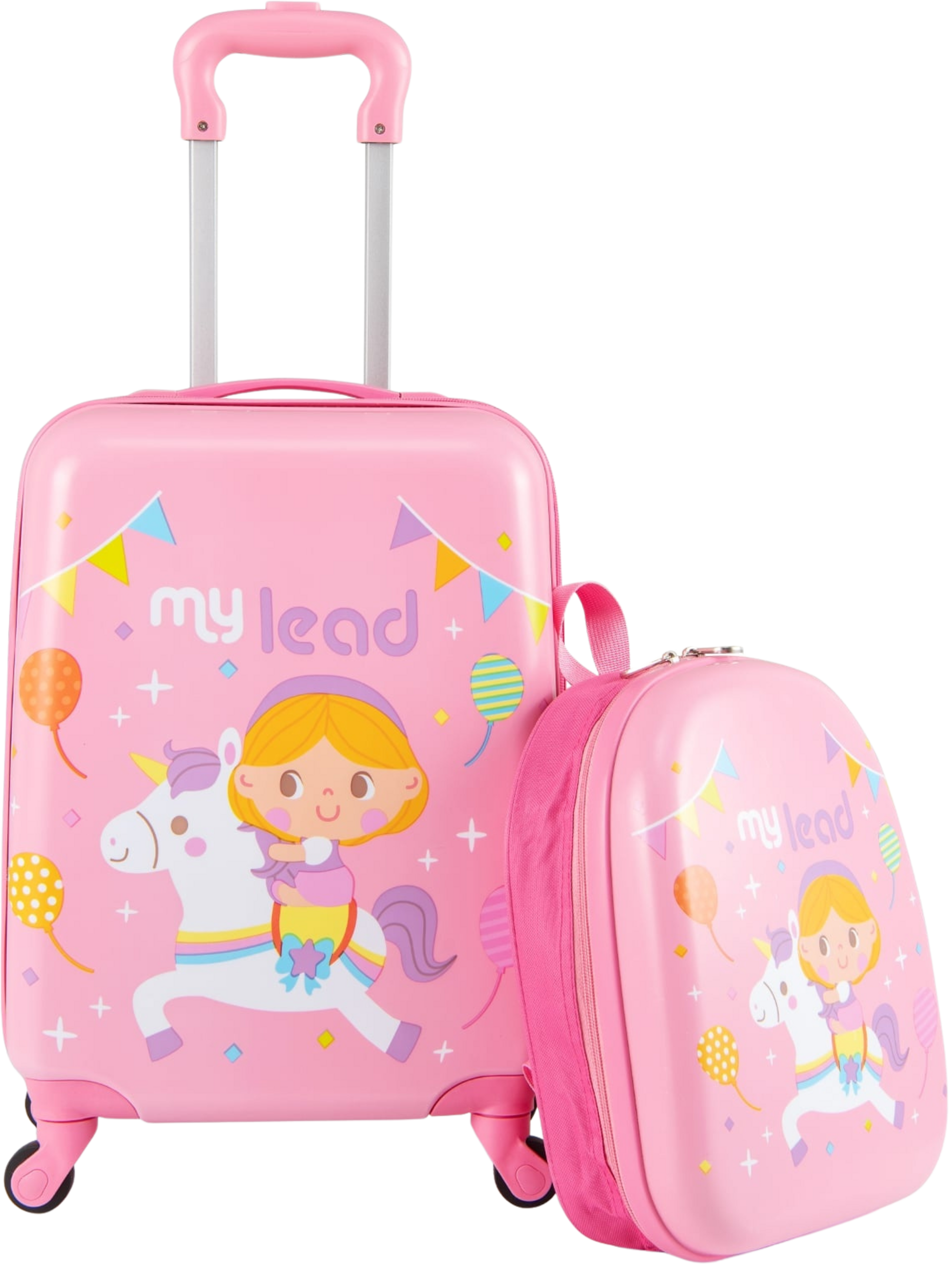 NORTHIX, Kids Luggage Set With Wheels &ndash; 17" Suitcase  13" Backpack