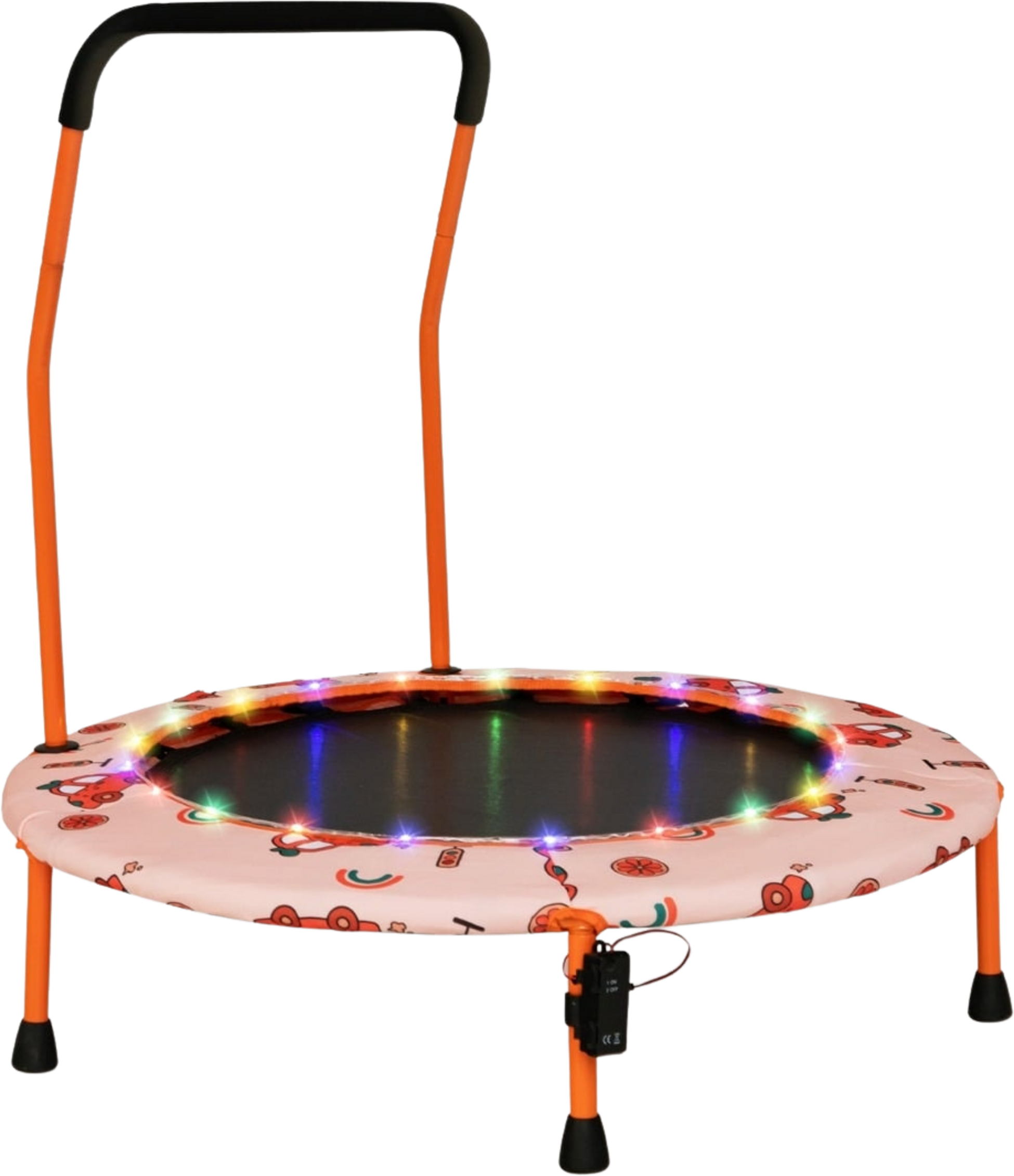 NORTHIX, Kids Mini Trampoline With Led Lights, Removable Handle