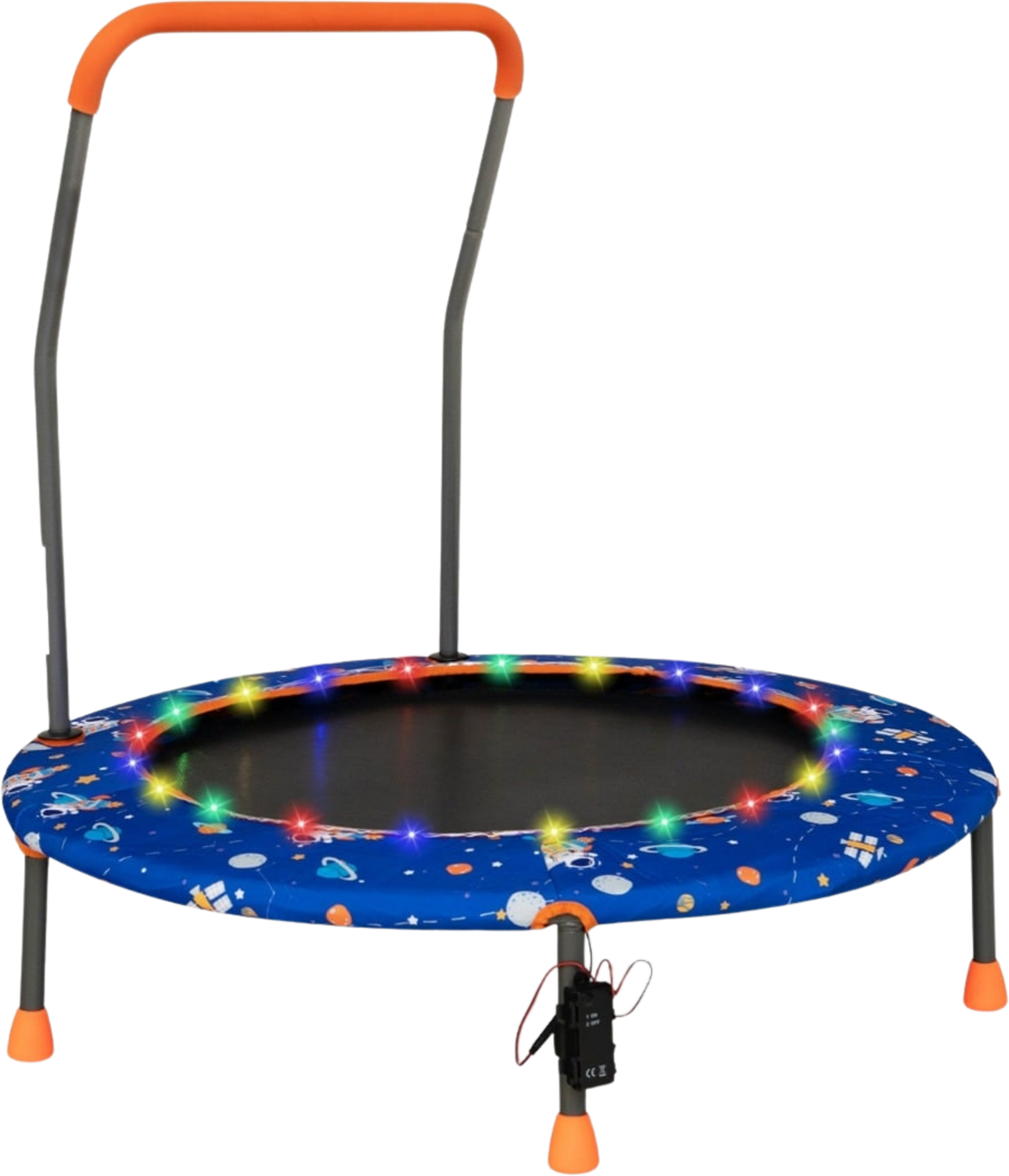 NORTHIX, Kids Mini Trampoline With Led Lights, Removable Handle