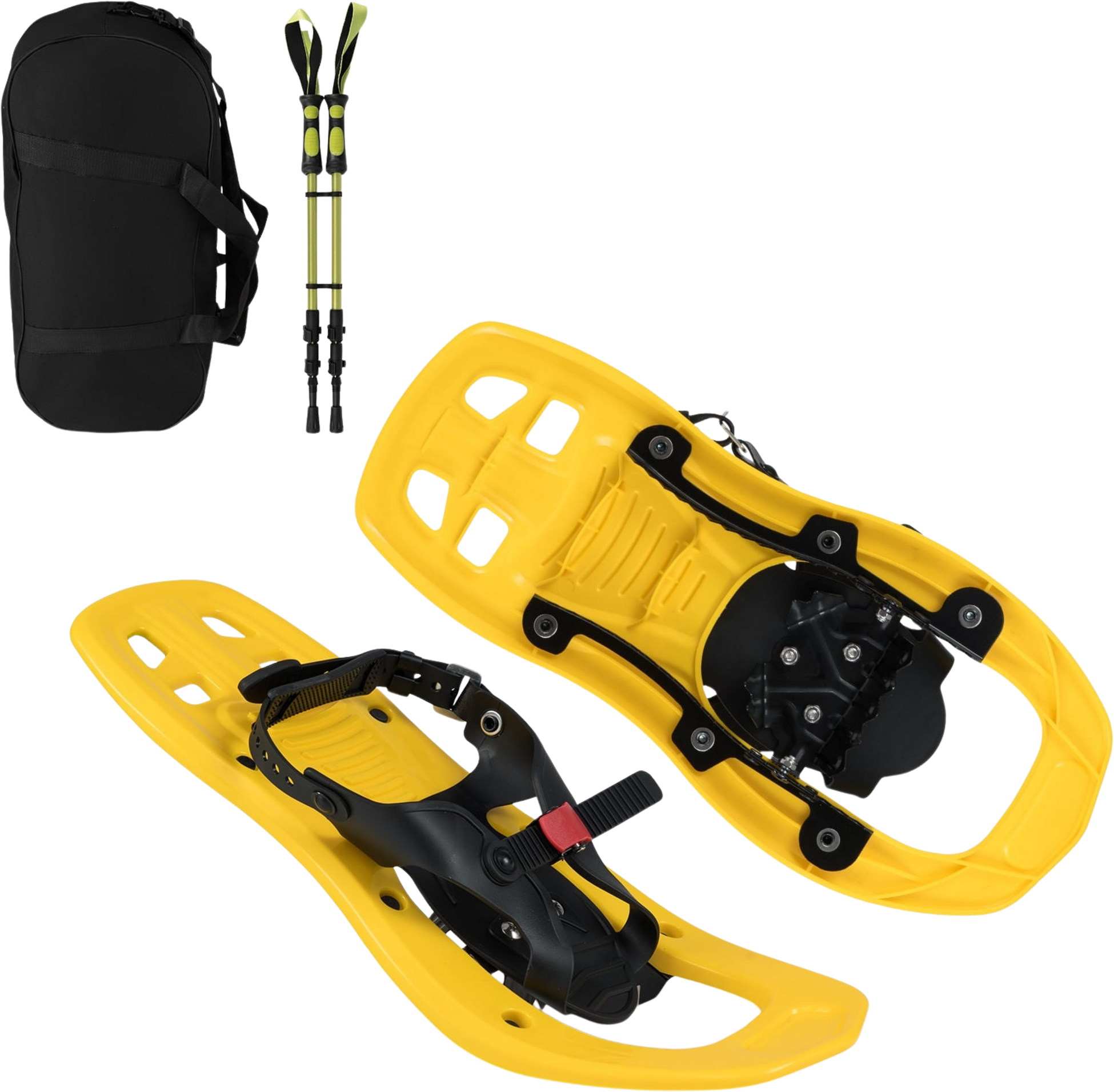 NORTHIX, Kids Snowshoes Set With Adjustable Poles  Bag, Yellow