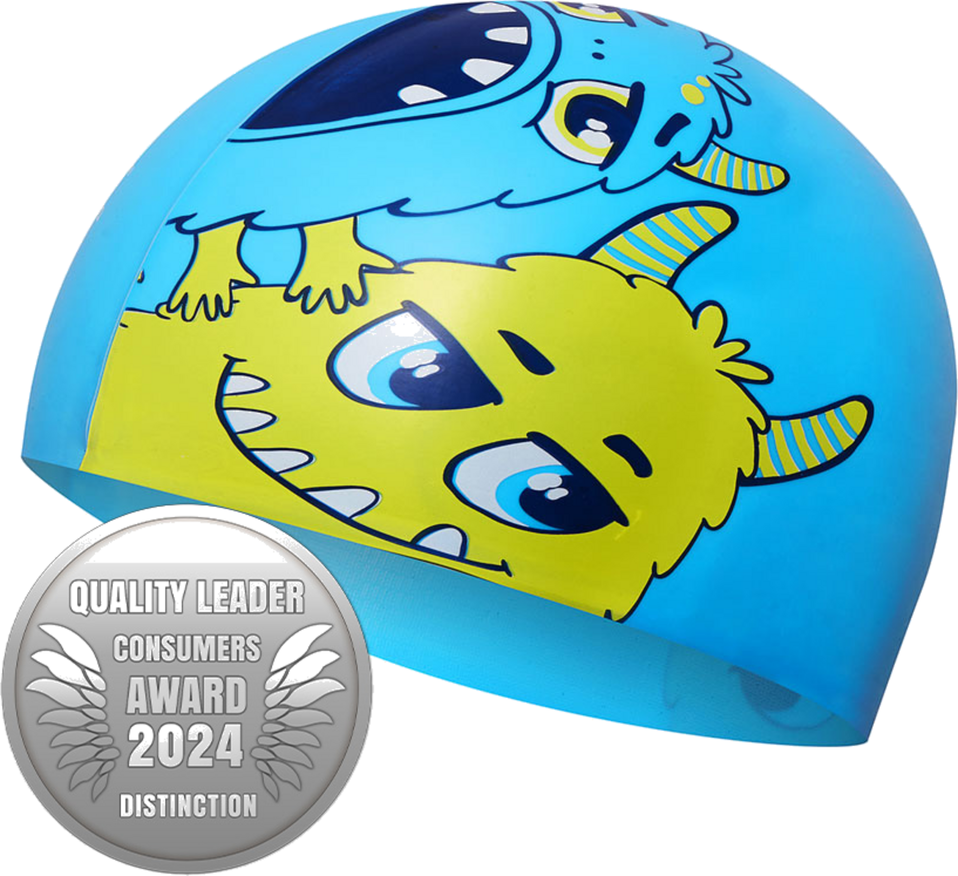 NORTHIX, Kids Swimming Cap, Blue &ndash; Comfortable, Durable Silicone