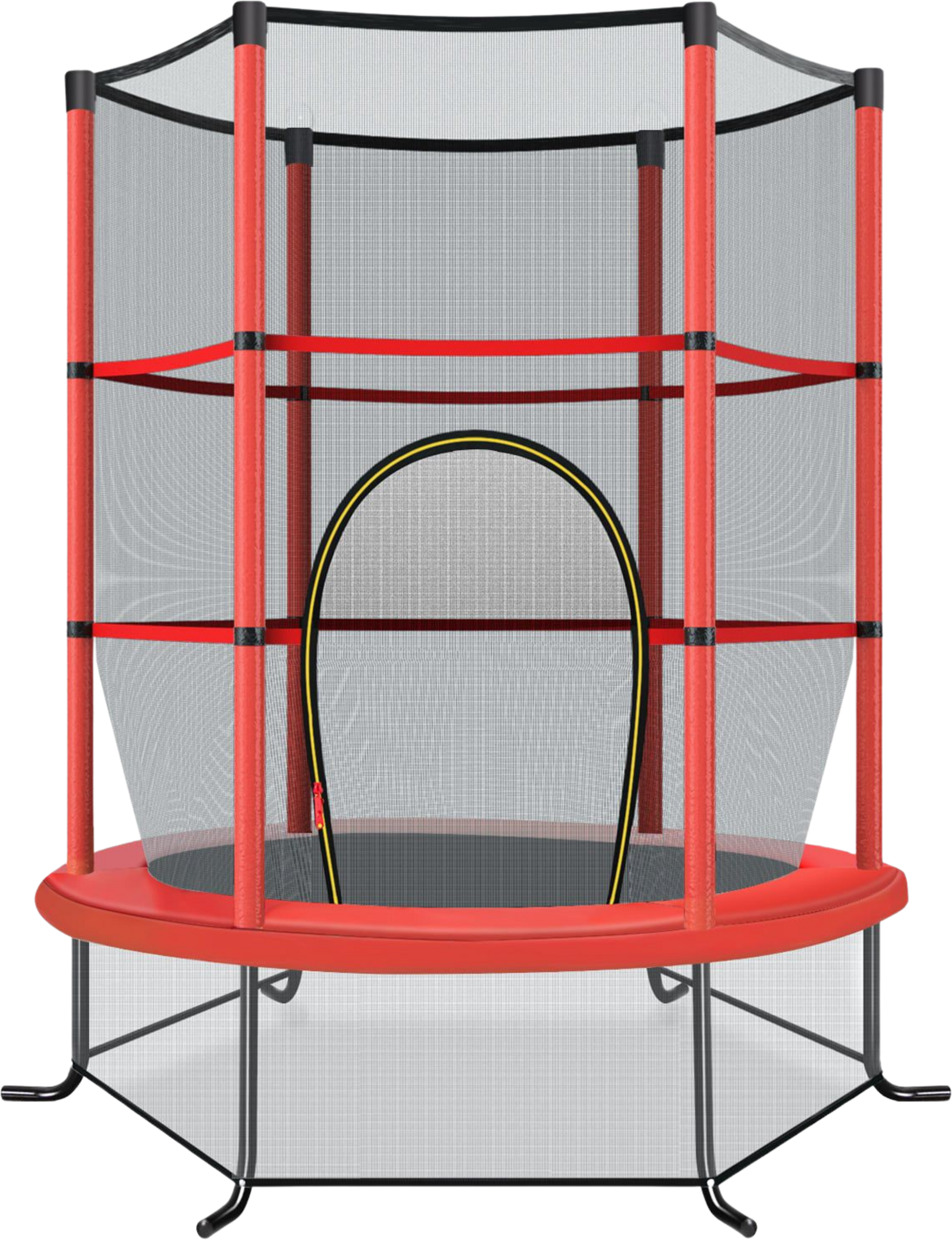 NORTHIX, Kids Trampoline With Safety Net, 165cm, 135kg Capacity, Red