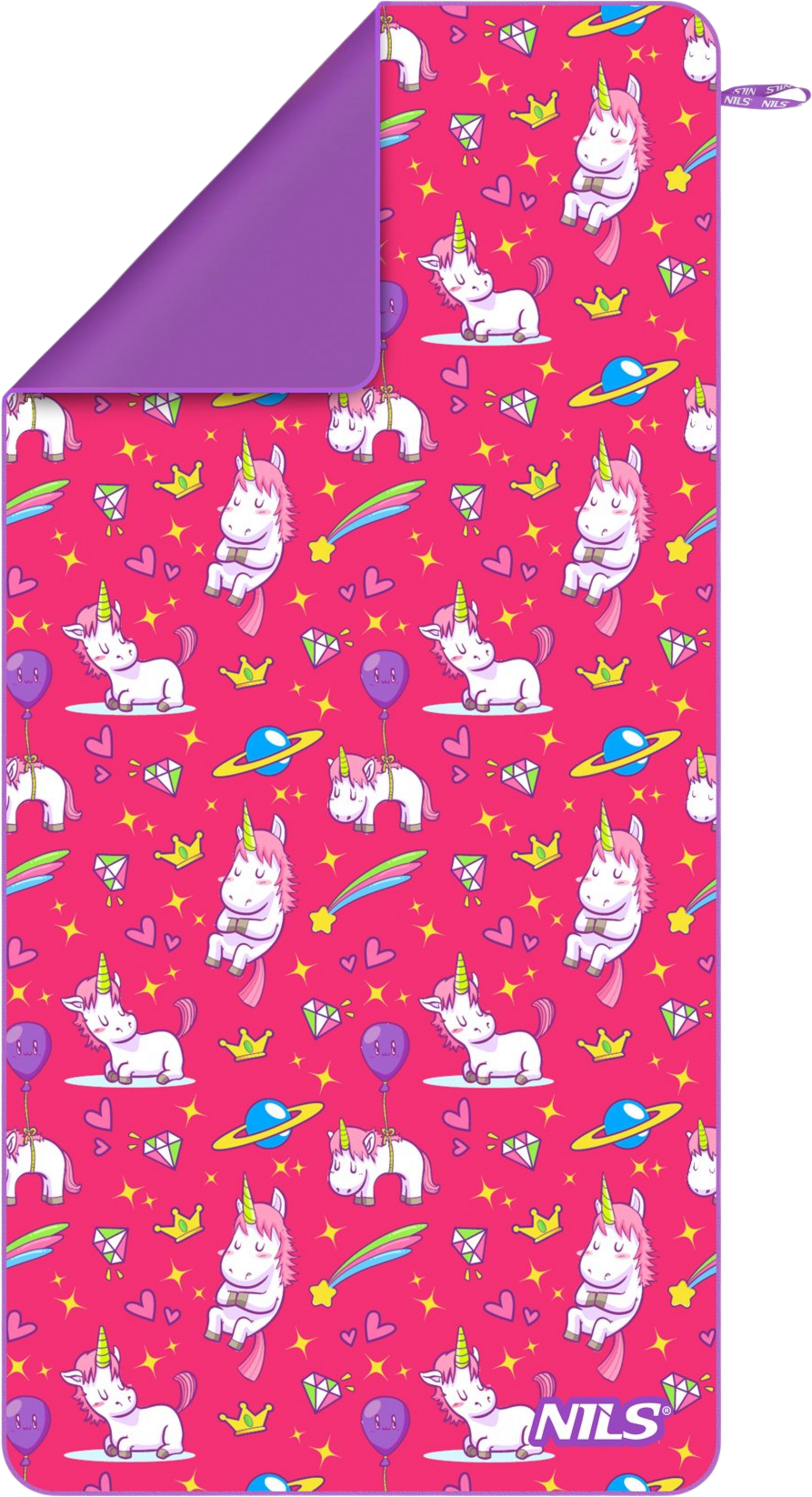 NORTHIX, Kids Unicorn Microfiber Towel, 160 X 80 Cm, Quick Dry