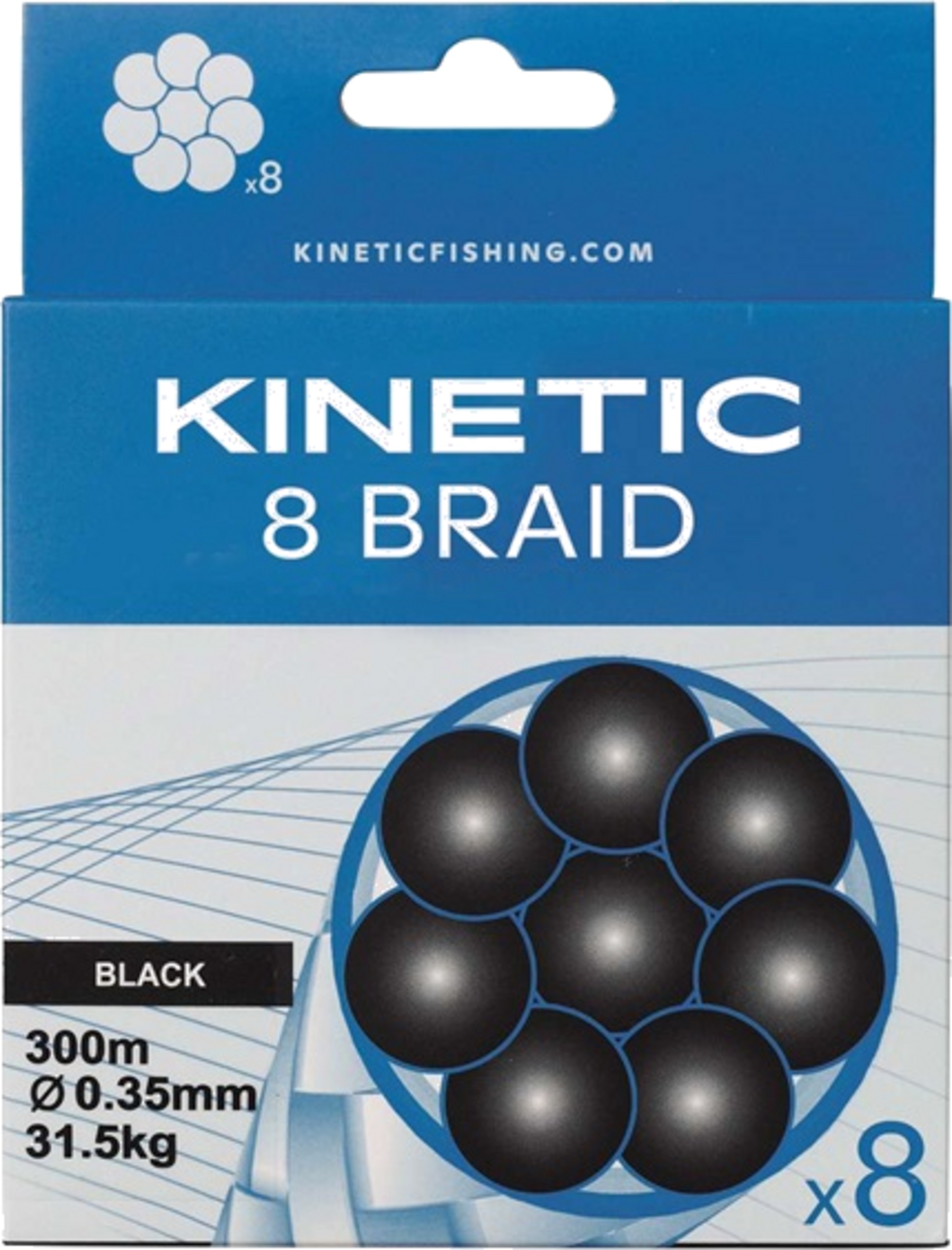KINETIC, Kinetic 8 Braid 150m 0,20mm/15,0kg Black