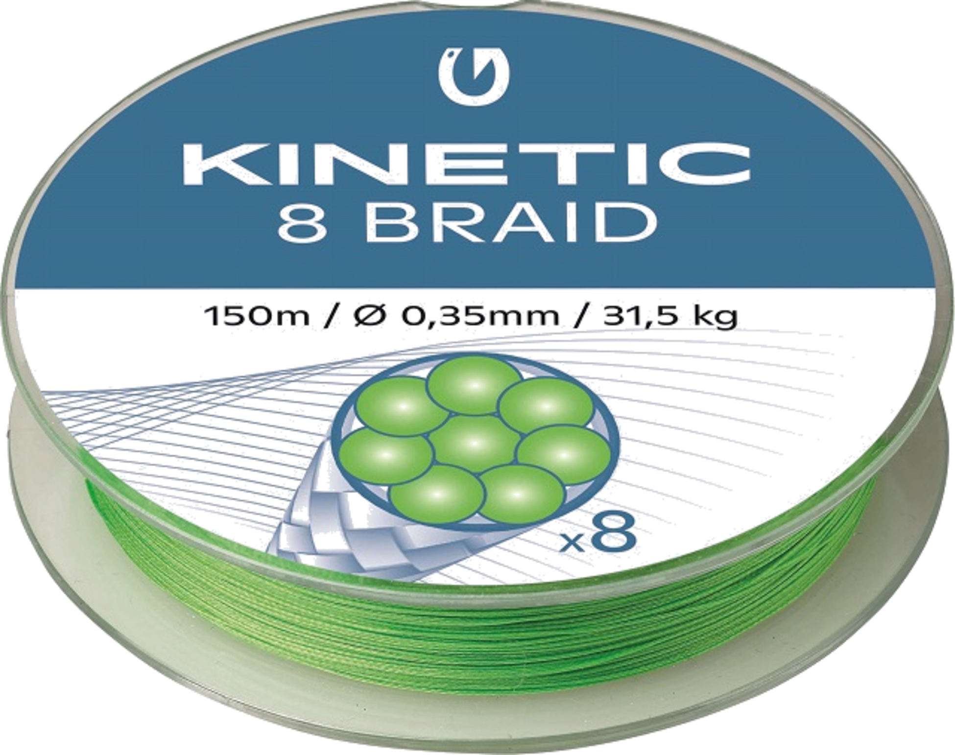 KINETIC, Kinetic 8 Braid 150m 0,35mm/31,5kg Fluo Green