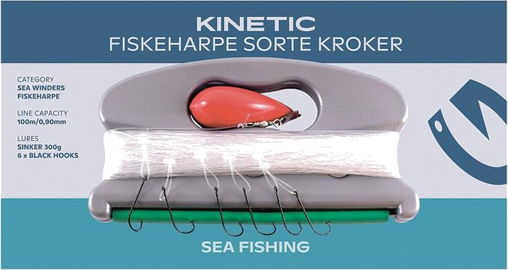 KINETIC, Kinetic Fiskeharpe Sorte Kroker 100m 0,90mm 300g
