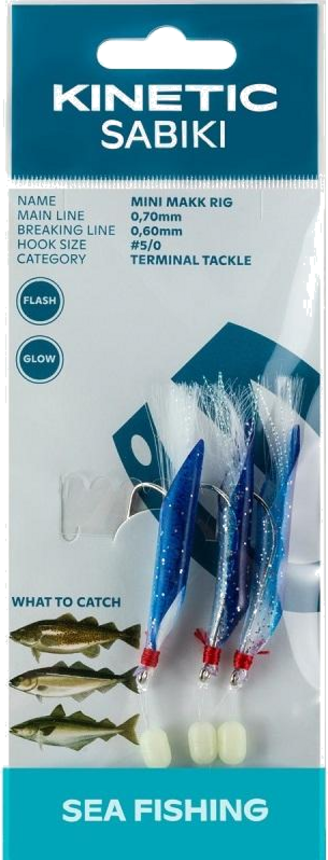 KINETIC, Kinetic Sabiki Mini Makk #5/0 Blue/silver