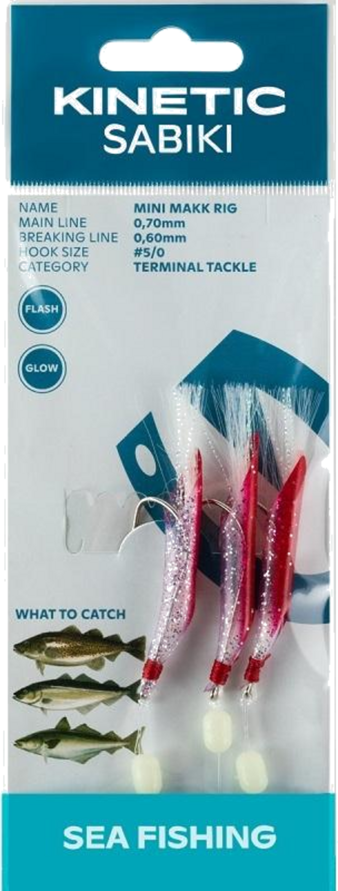 KINETIC, Kinetic Sabiki Mini Makk #5/0 Red/silver