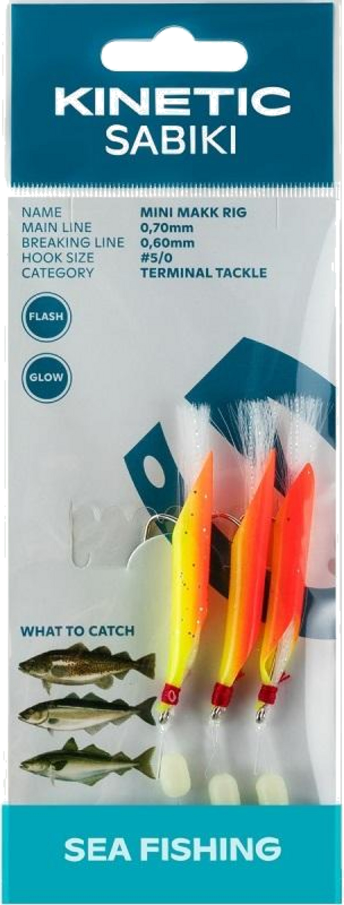 KINETIC, Kinetic Sabiki Mini Makk #5/0 Yellow/orange