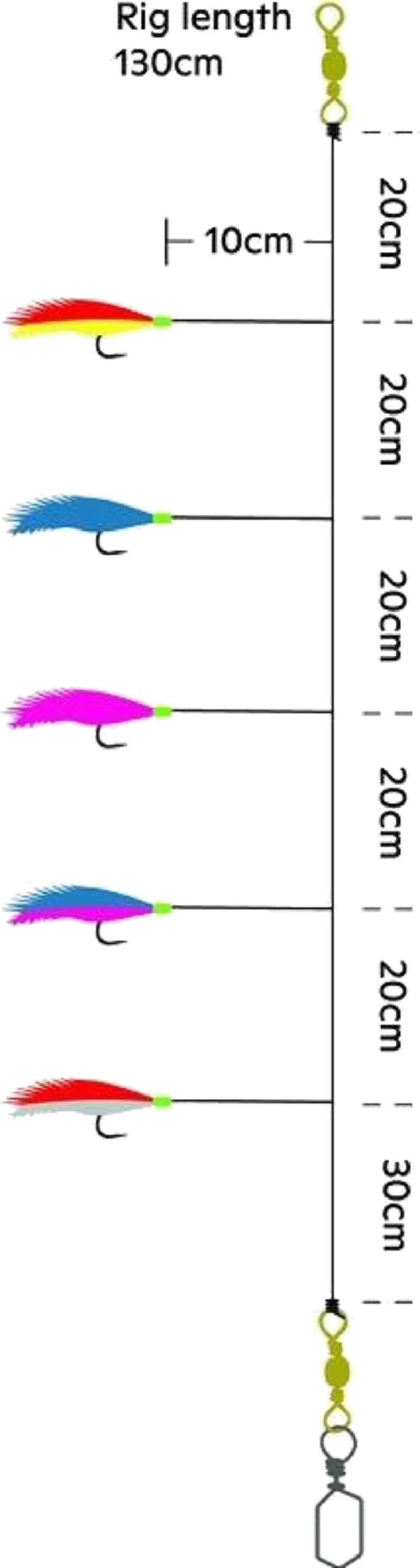 KINETIC, Kinetic Sabiki Rooster Tail #2/0 Black/copper Flash