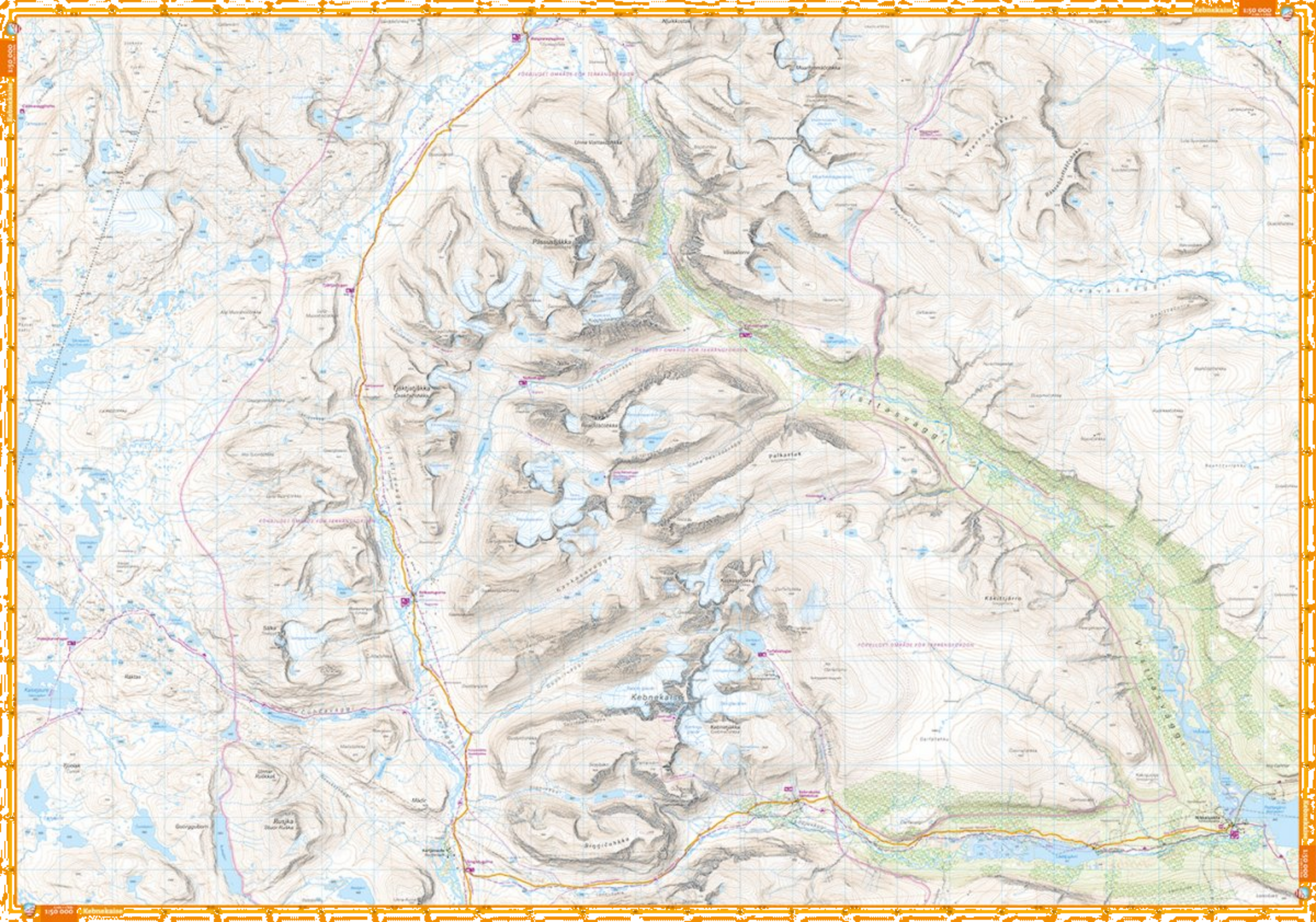 CALAZO, Kungsleden: Kebnekaise, Abisko  Riksgränsen 1:50 000
