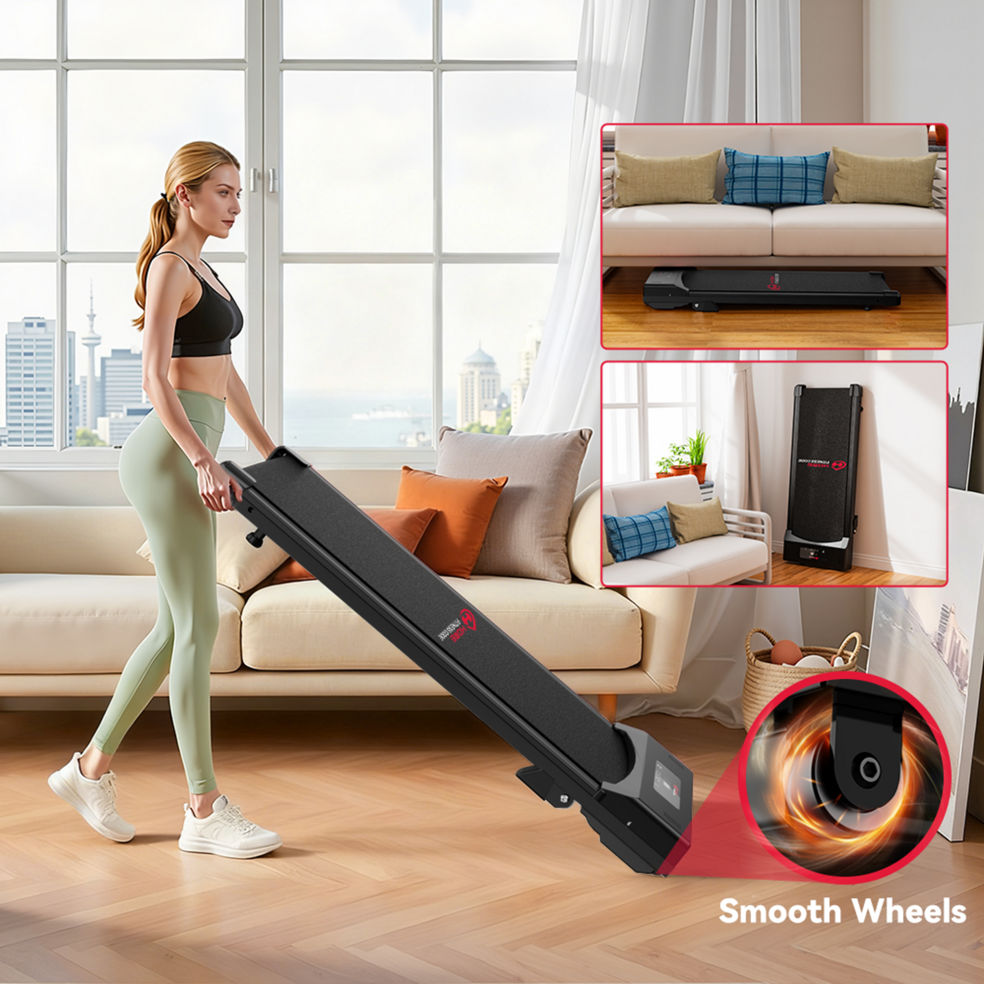 HOMEFITNESSCODE, Löpband 10 Km/h, 5% Manuaalinen Kaltevuus, Led-display