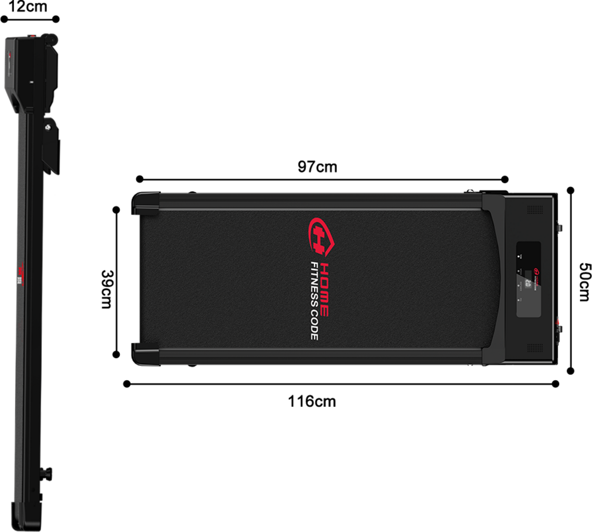 HOMEFITNESSCODE, Löpband 10 Km/h,5% Manuaalinen Kaltevuus, Led-display(med Matta)