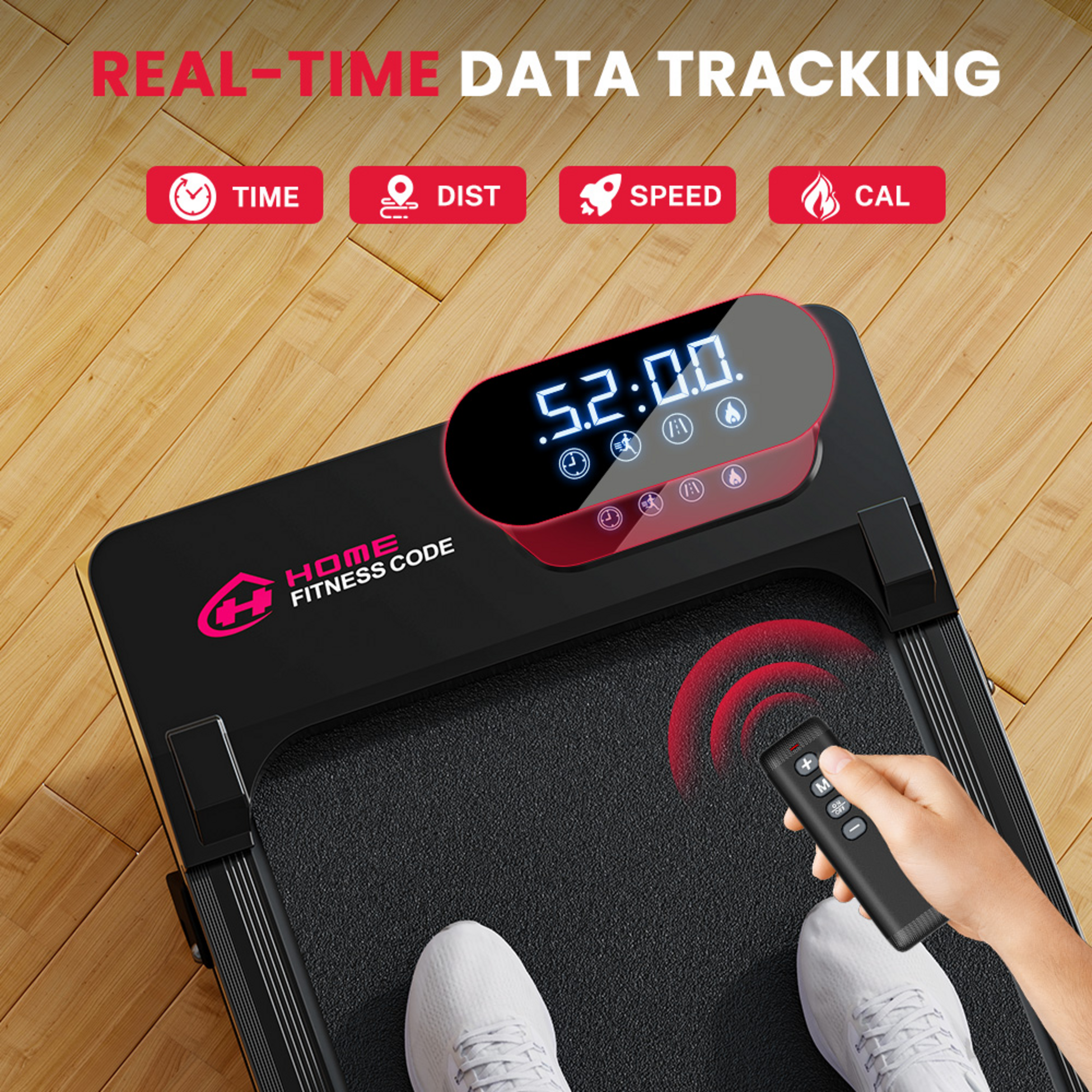 HOMEFITNESSCODE, L&ouml;pband 2.5hp, 5 % manuell lutning, 1&ndash;6 km/h