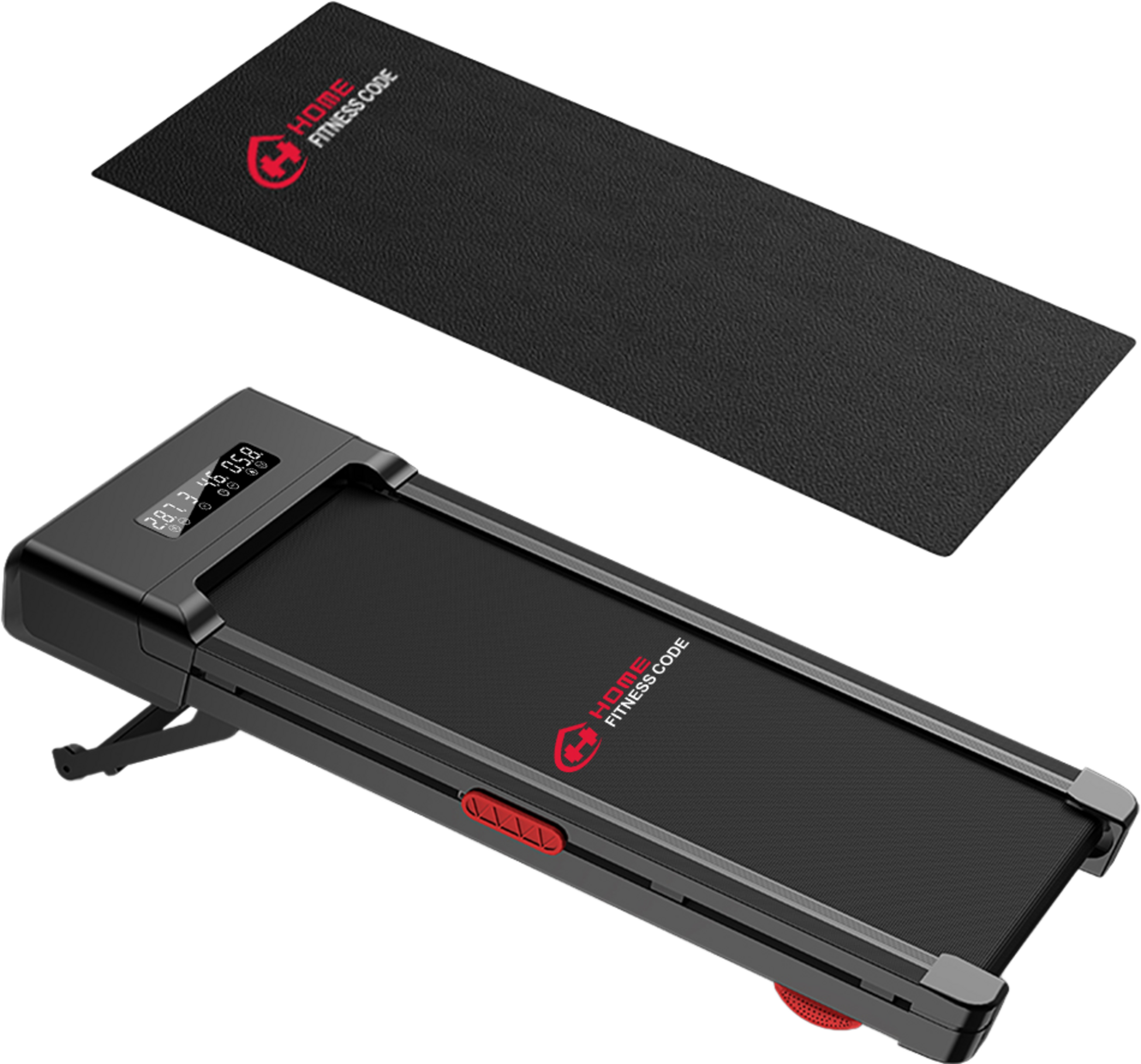 HOMEFITNESSCODE, Löpbandsmaskin med 0–12% automatisk lutning och 1–10 km/h hastighet(med Matta)