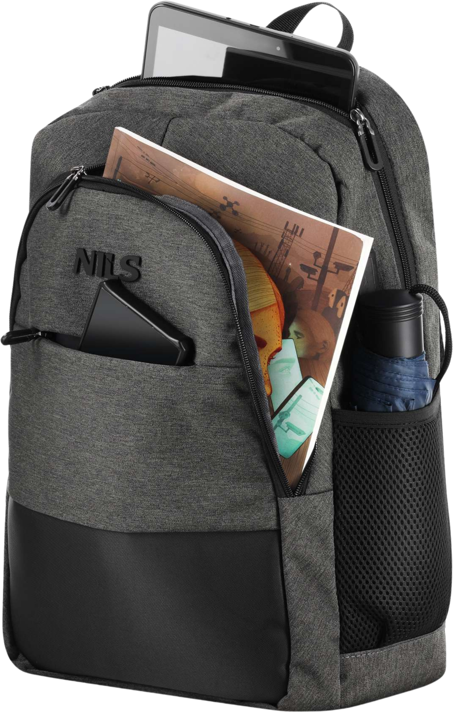 NORTHIX, Laptop Backpack, Usb-c Charging Port, 18l Grey