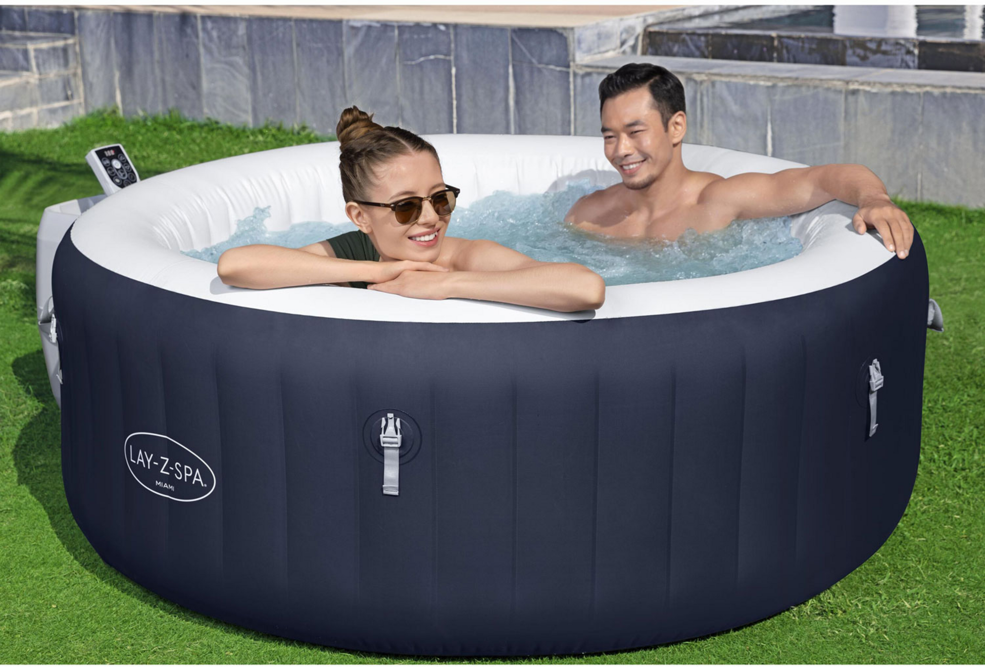 BESTWAY, Lay-z-spa&reg; Miami Energysense Airjet 4 M&ouml;rkbl&aring; 1.80m X 66cm