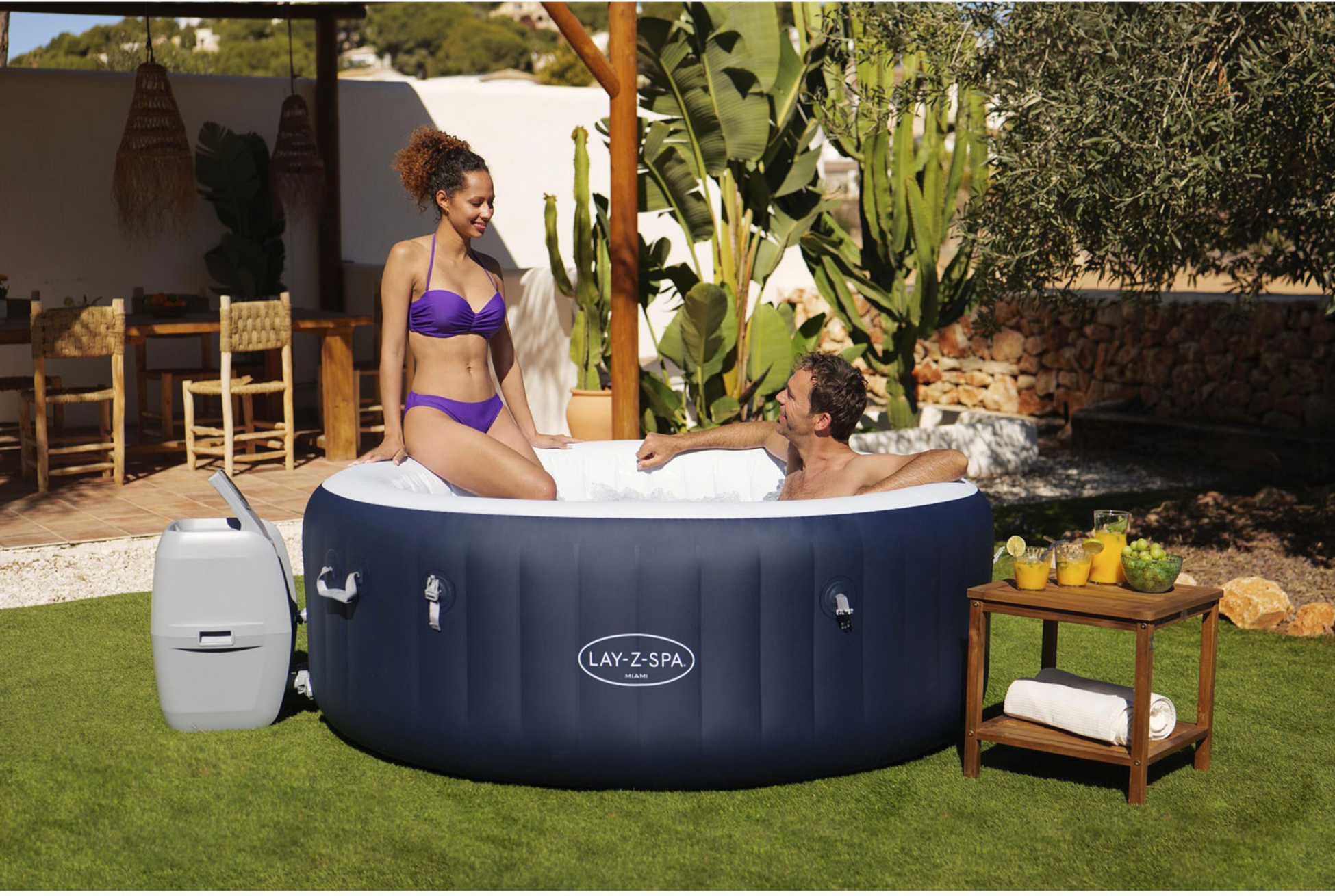 BESTWAY, Lay-z-spa&reg; Miami Energysense Airjet 4 M&ouml;rkbl&aring; 1.80m X 66cm