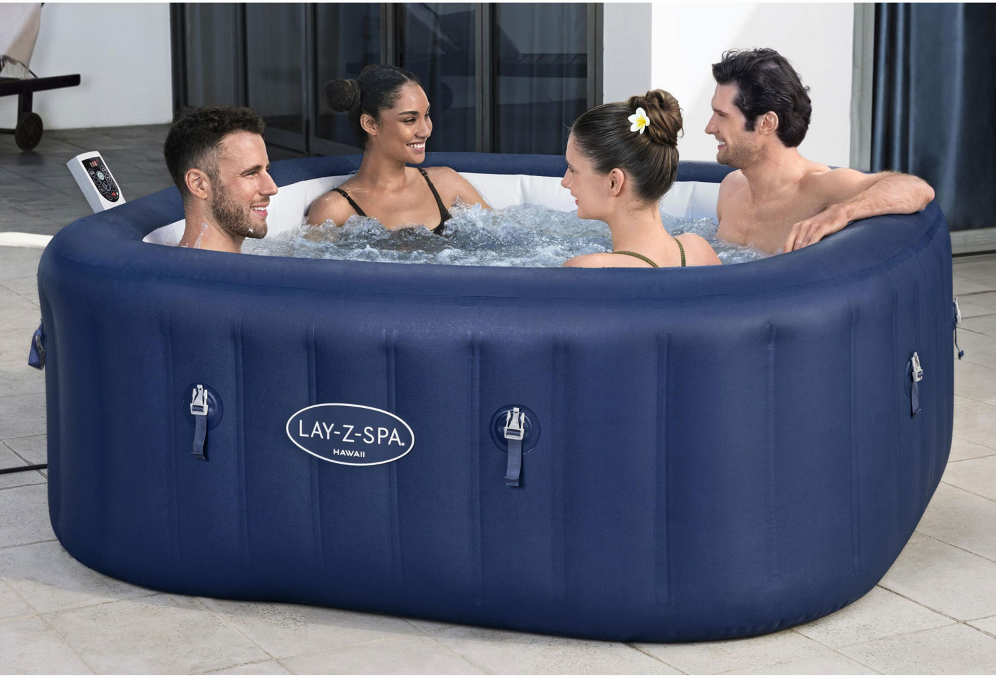 BESTWAY, Lay-z-spa Hawaii Energysense Airjet 6 Bl&aring; 1.80mx1.80mx71cm