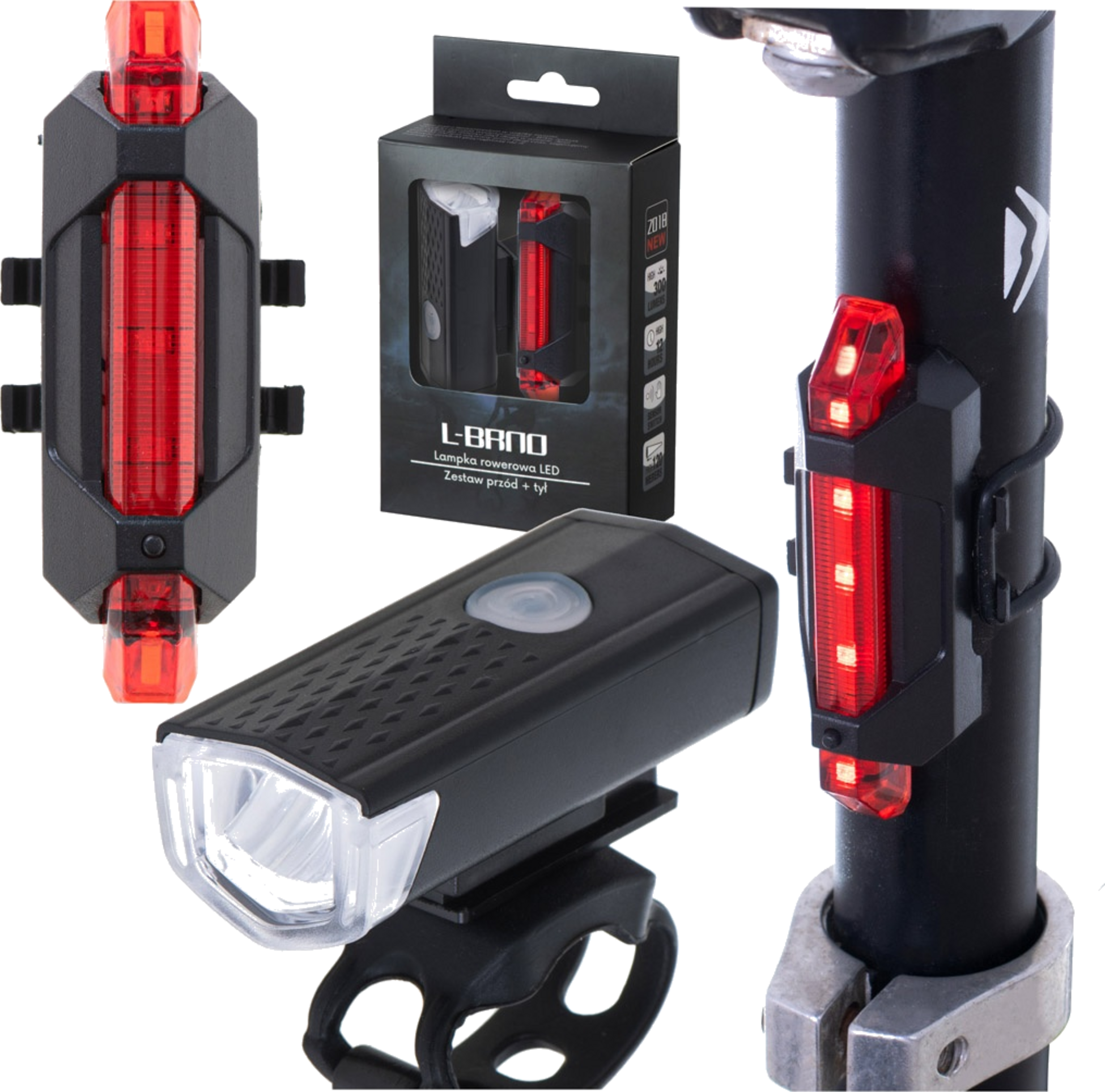 B2X, Led Bicycle Lamp Rear-front Set Usb