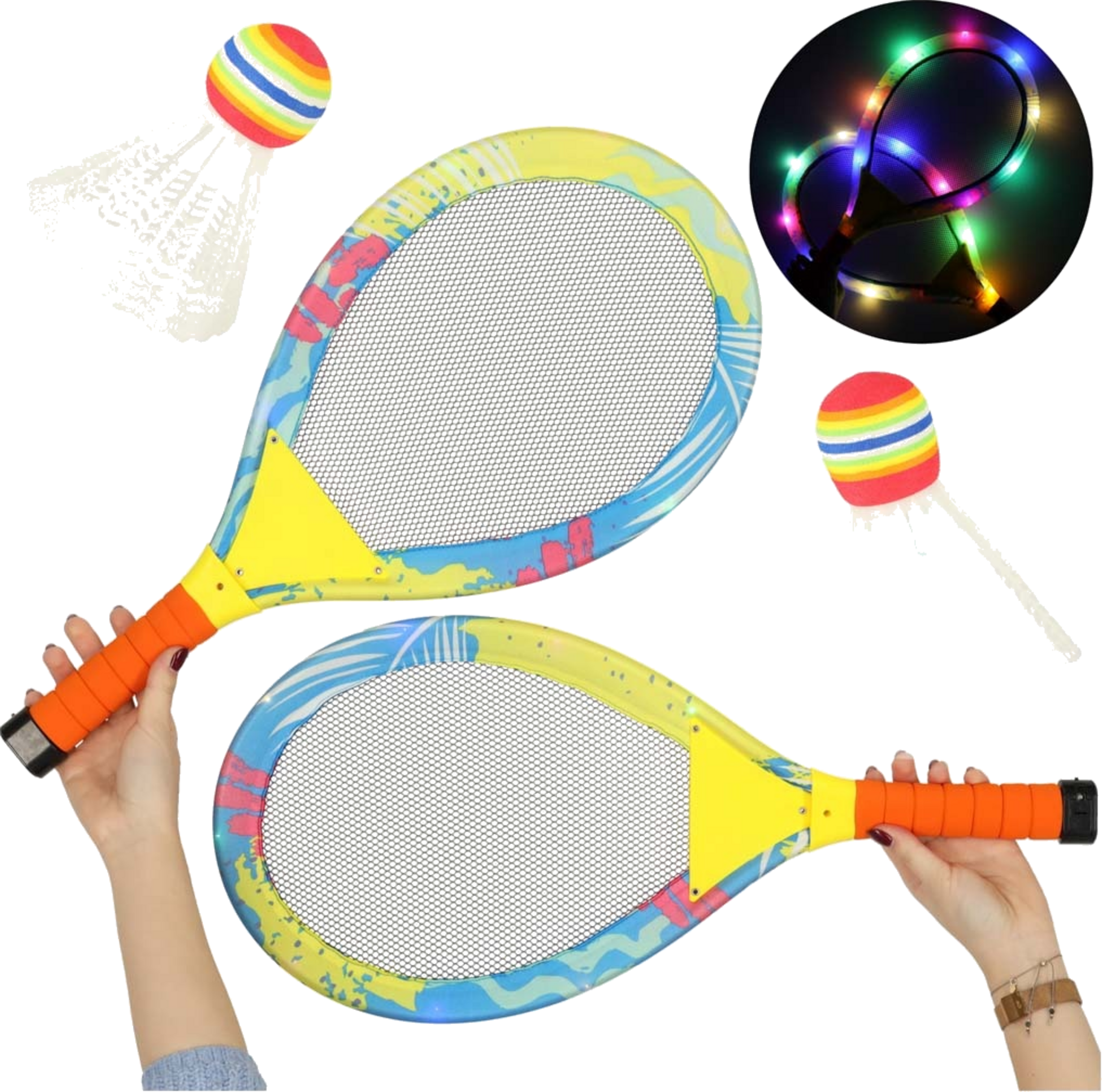 B2X, Led Light-up Tennis Rackets + Darts
