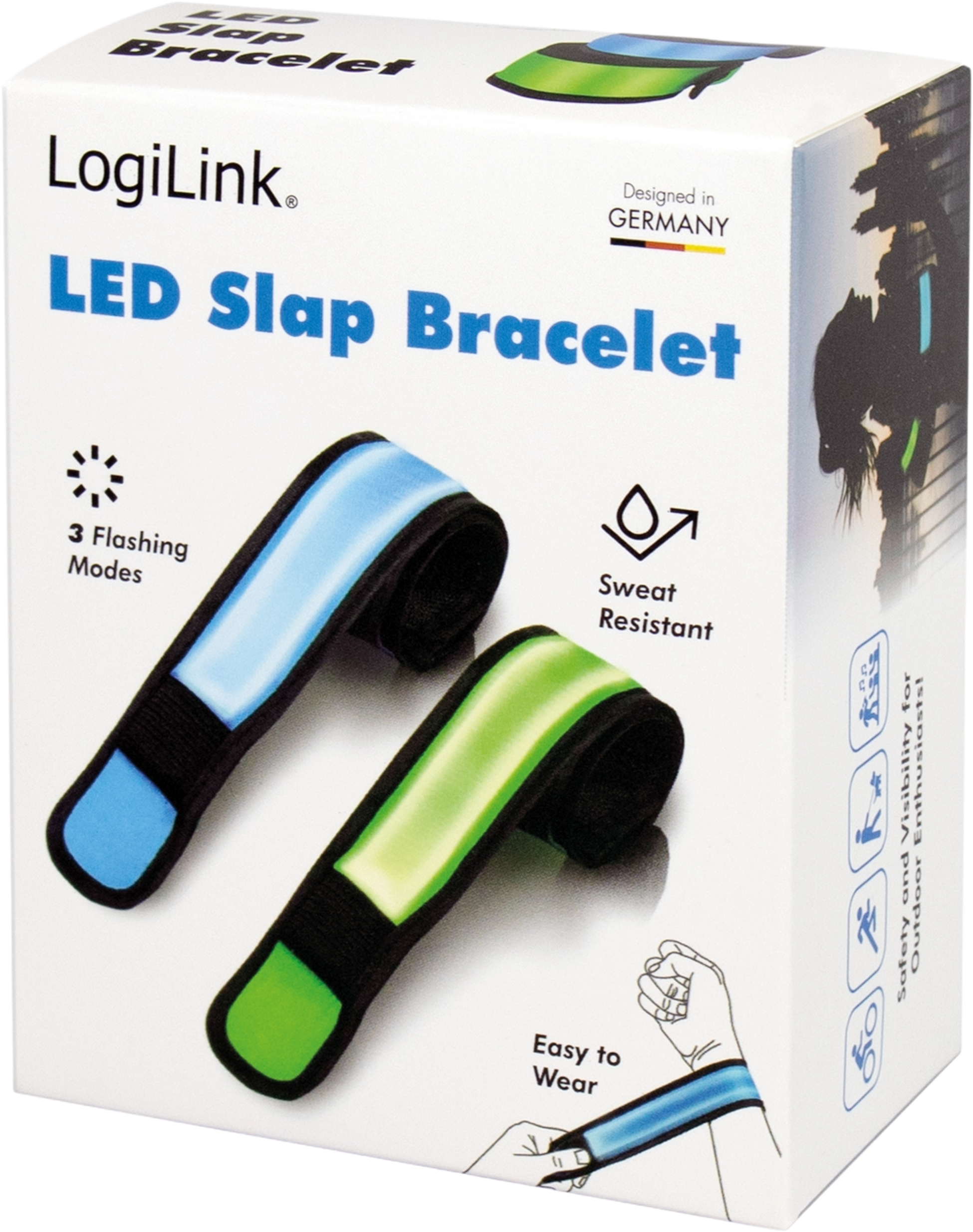 LOGILINK, Led Reflexband Slap Wrap 2-pack