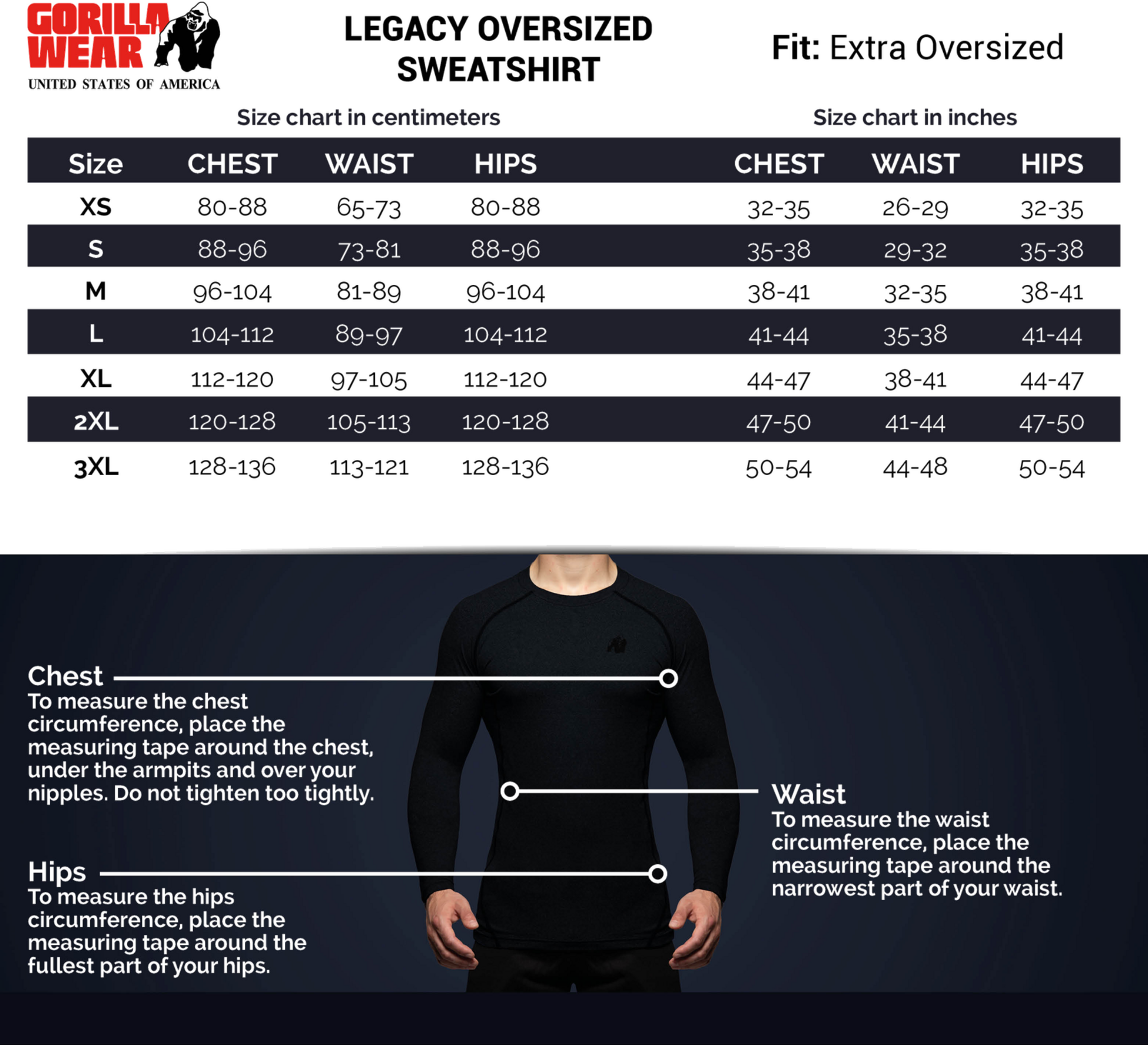 GORILLA WEAR, Legacy Oversized Sweatshirt