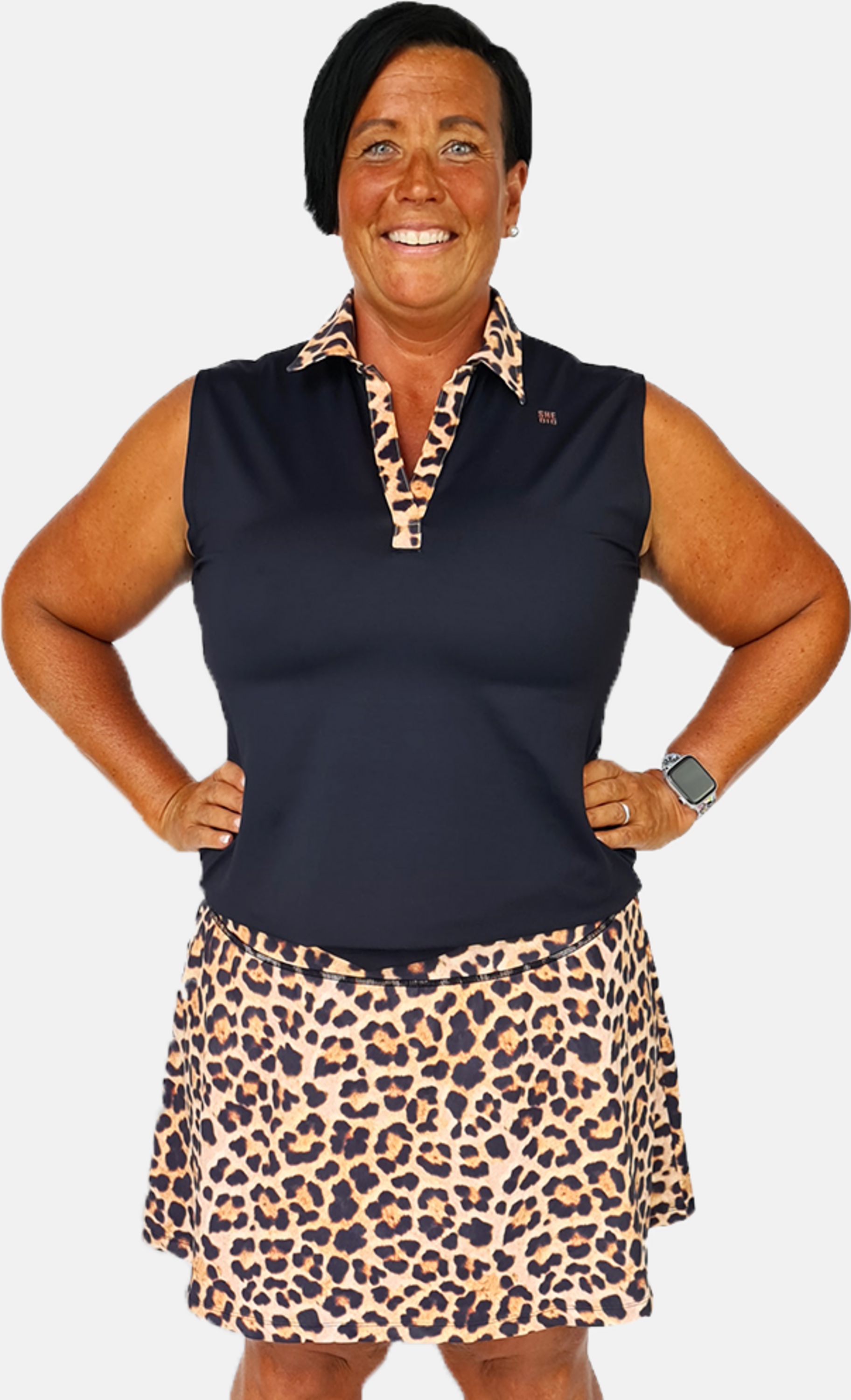 SHE DID, Leopard V-neck Linne