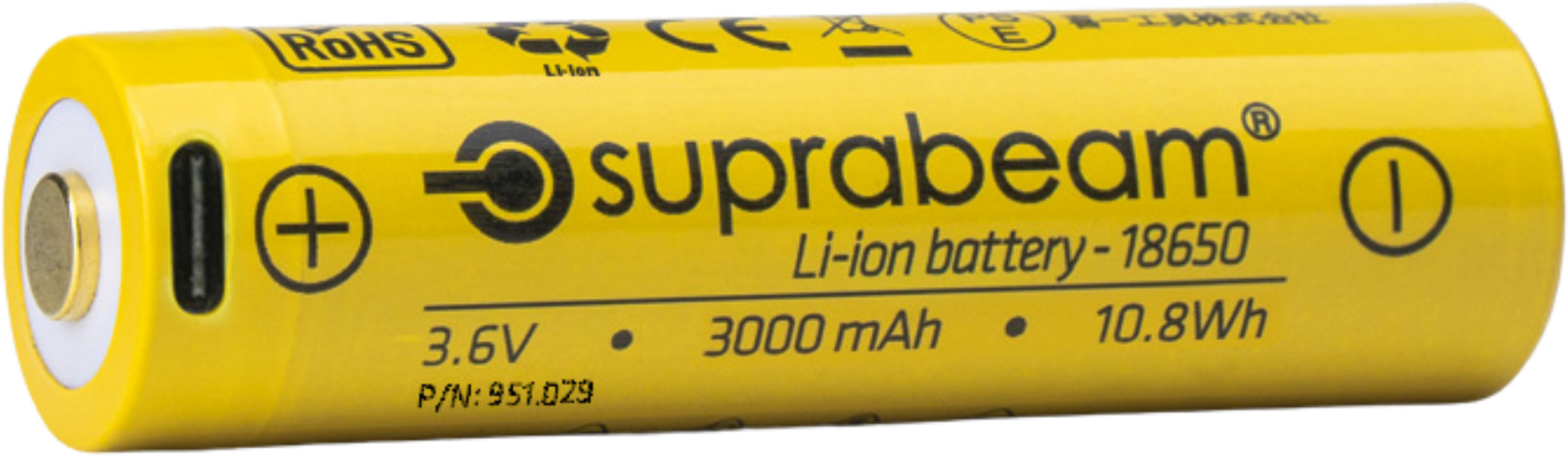 SUPRABEAM, Li-ion Batteri 18650 3000mah Usb-c