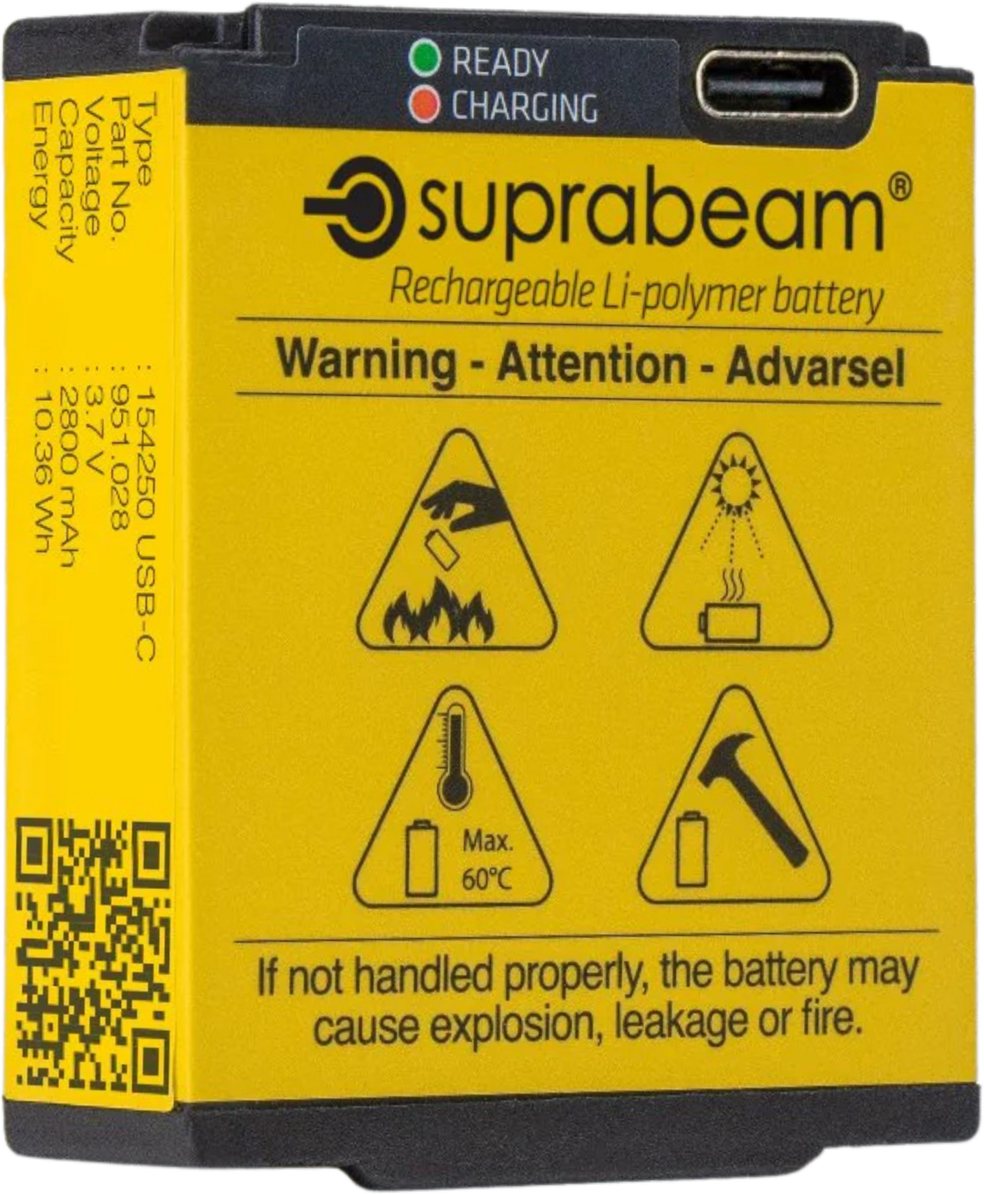 SUPRABEAM, Li-po Batteri 2800mah Usb-c