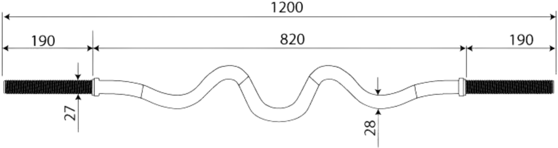 K-SPORT, Lifting / Dumbbell Bar: F&ouml;rst&auml;rkt Super Sz-st&aring;ng Med Stj&auml;rnf&auml;sten