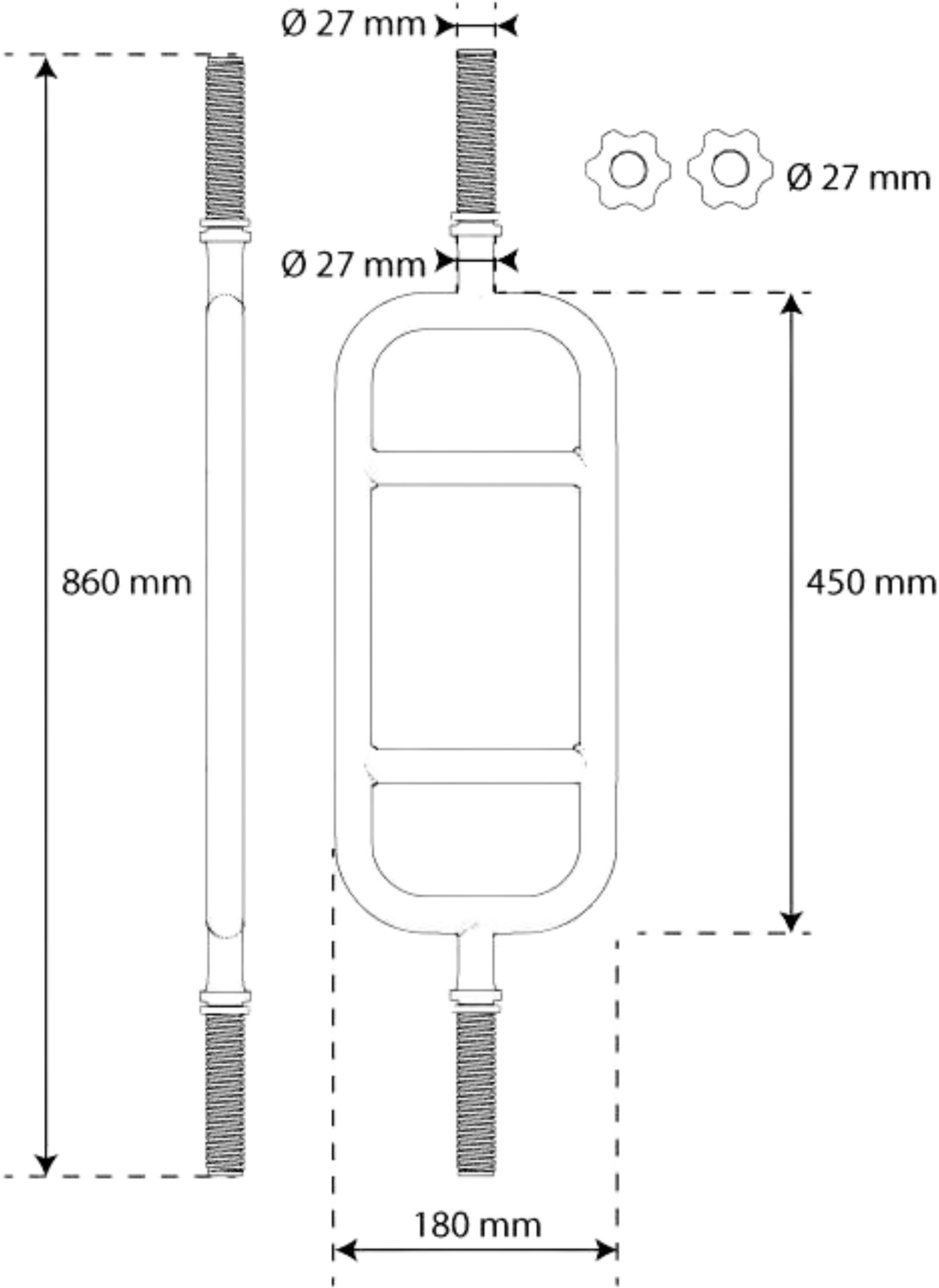 K-SPORT, Lifting / Dumbbell Bar: Triceps Med Skivst&aring;ng